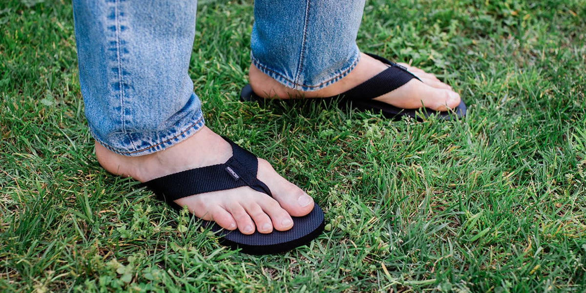 Men's black conductive grounding sandal from Harmony 783 designed for warm weather earthing
