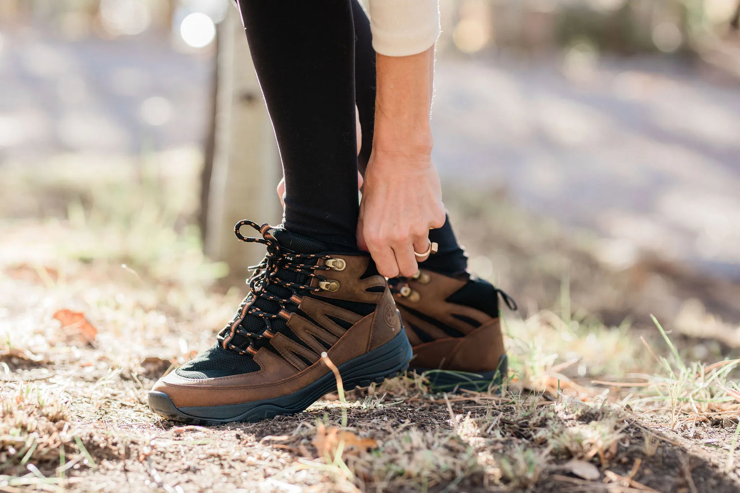 Harmony 783 grounding shoes worn outdoors on natural ground