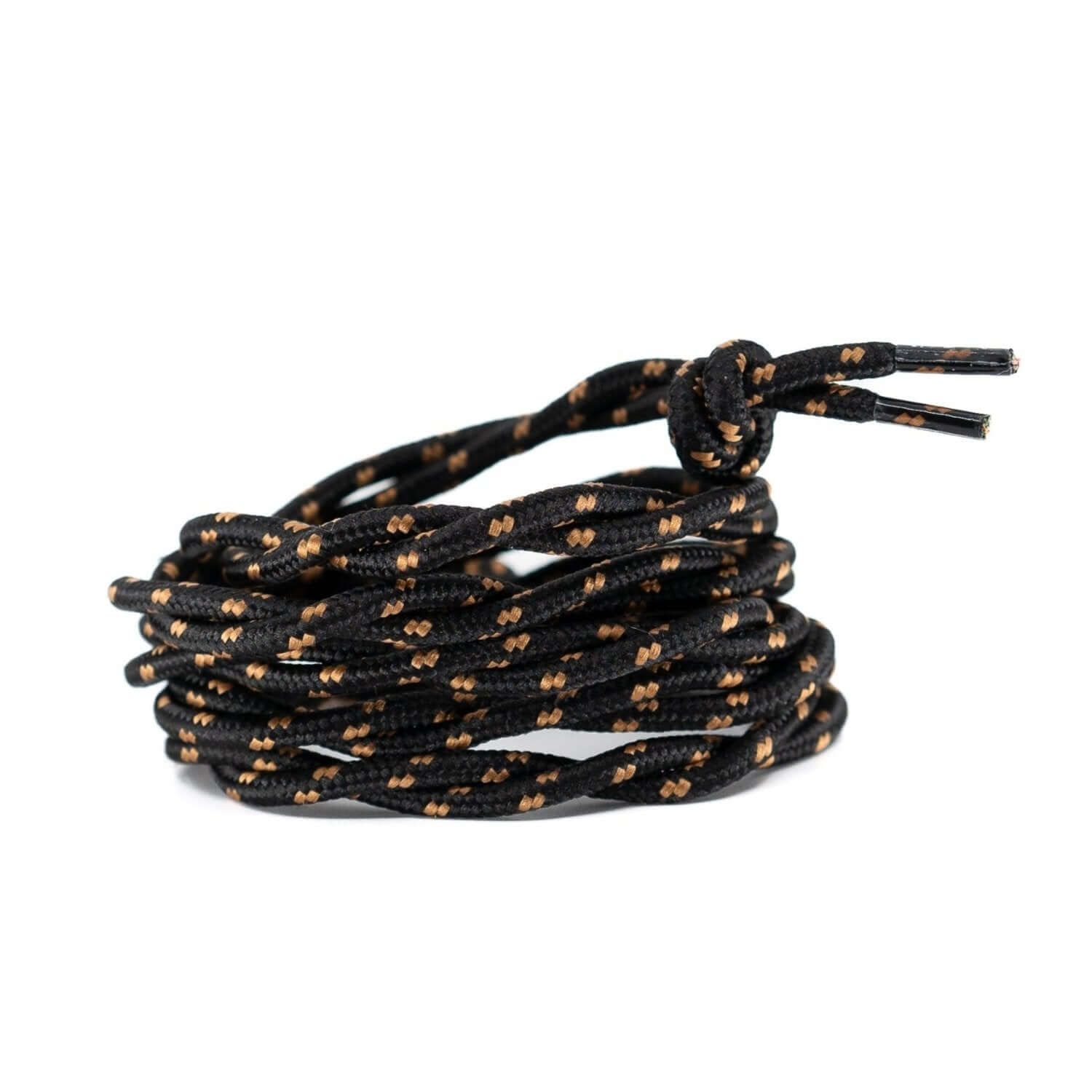 High top length long black and cognac speckled shoelaces