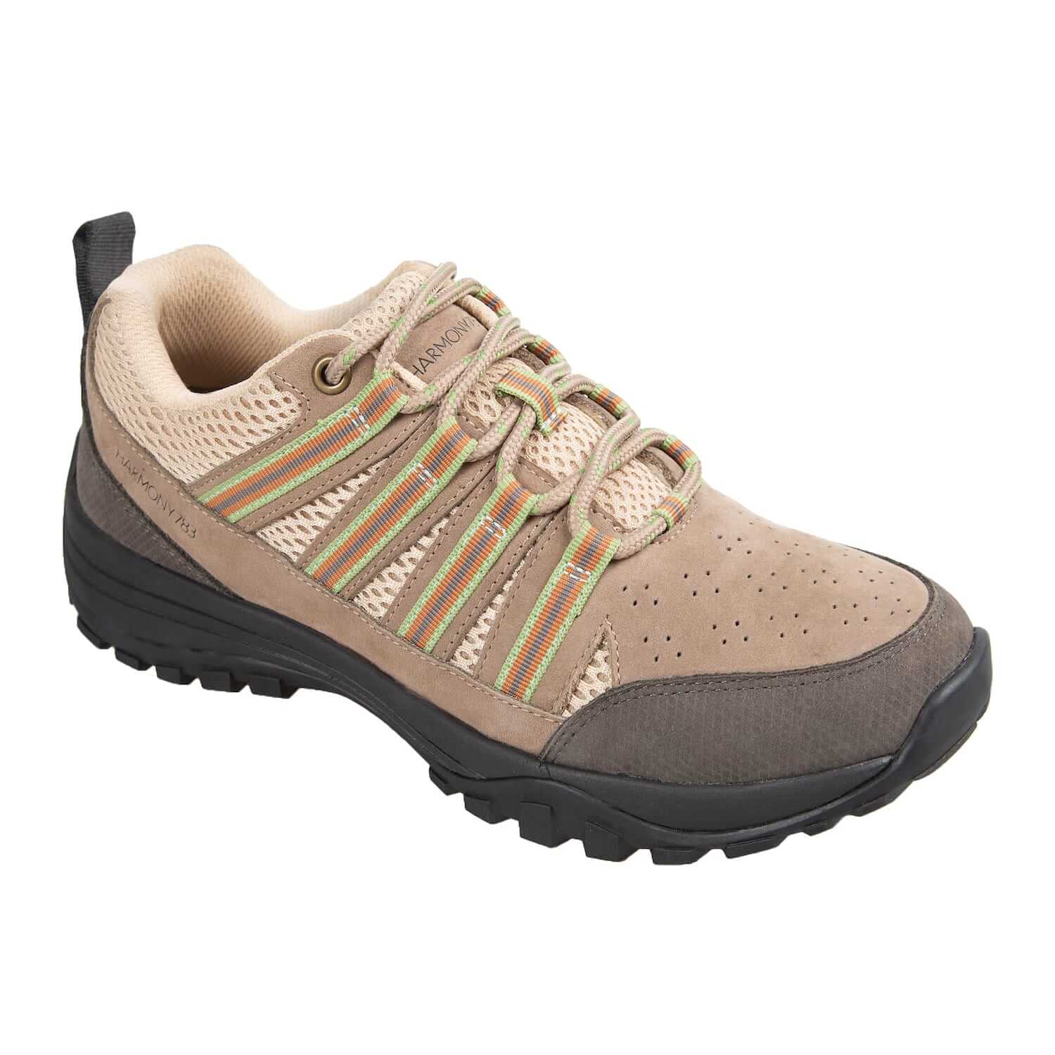 Dakota Trail Shoe Khaki Nubuck Leather with Creme Mesh for men and women grounding