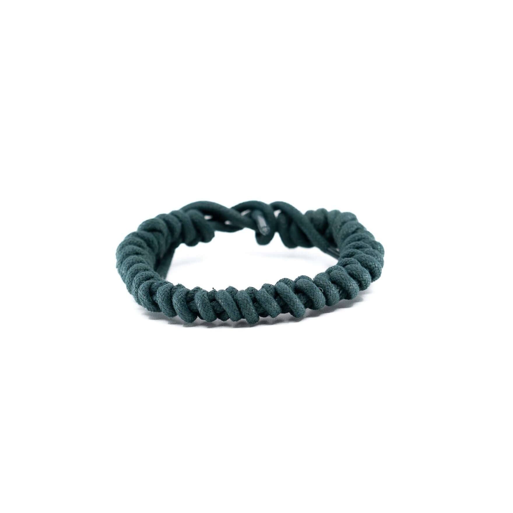 Evergreen green shoelaces laces spiraled
