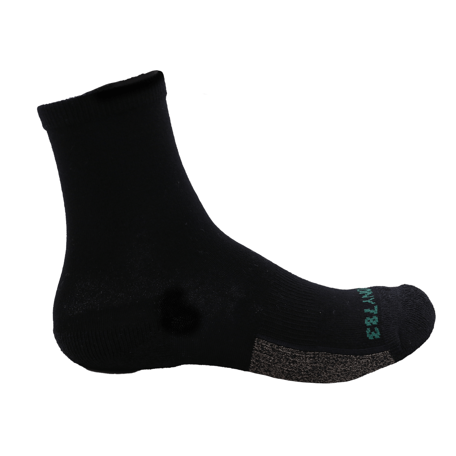 Harmony 783 Crew Style Grounding Socks Black Merino Wool with Silver Stitching
Outside Profile