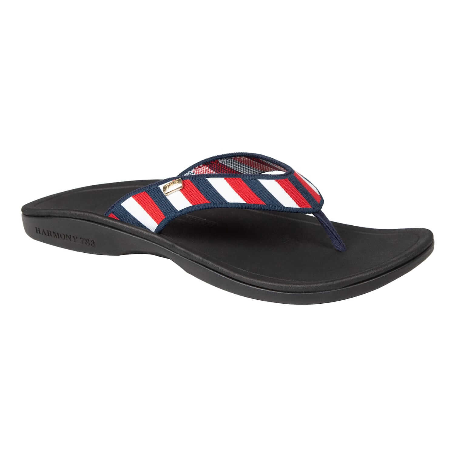 Harmony 783 Tatum knit Flip Flop and sandal
Red white and blue striped conductive grounding and earthing footbed
Category Angle