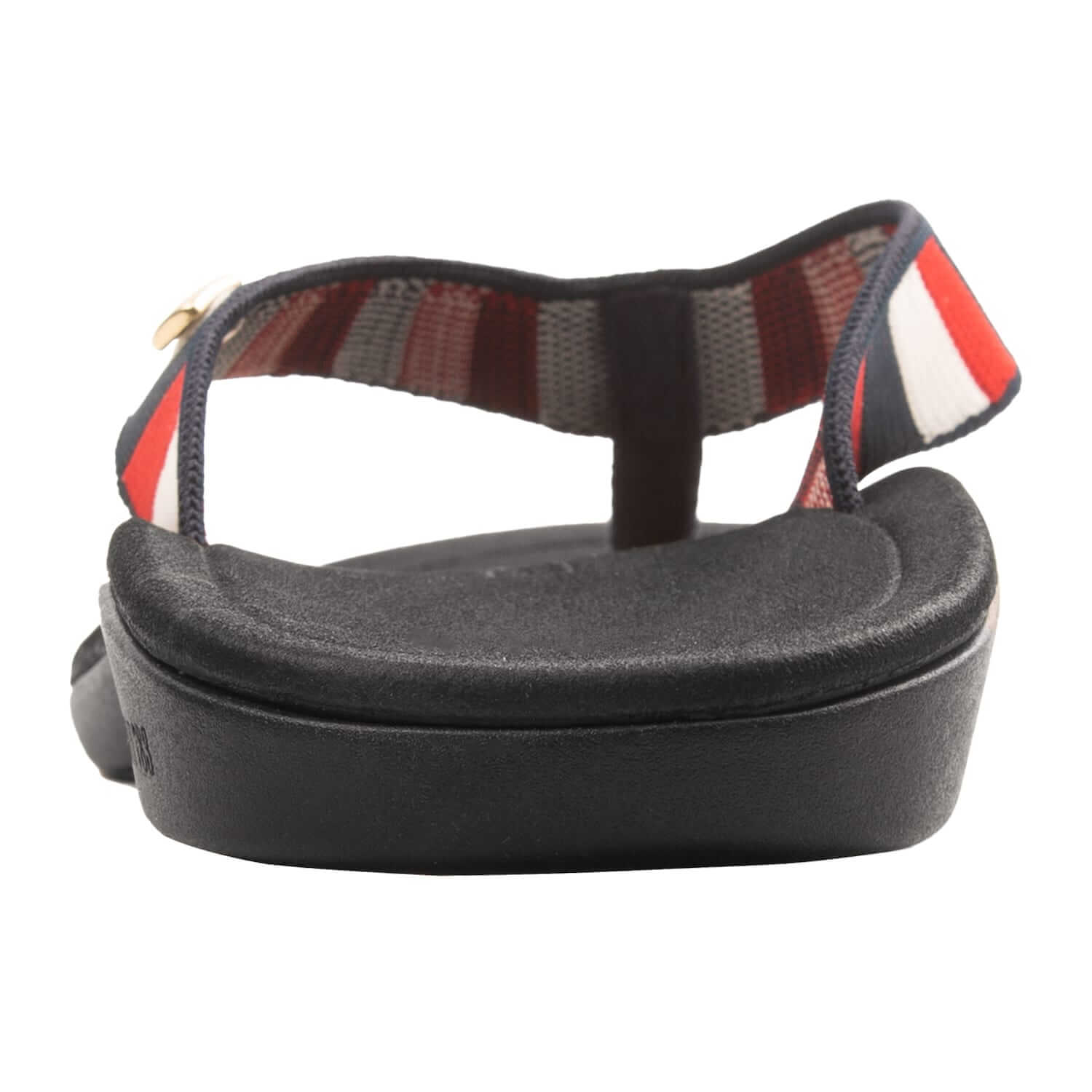 Harmony 783 Tatum knit Flip Flop and sandal
Red white and blue striped conductive grounding and earthing footbed
heel Angle