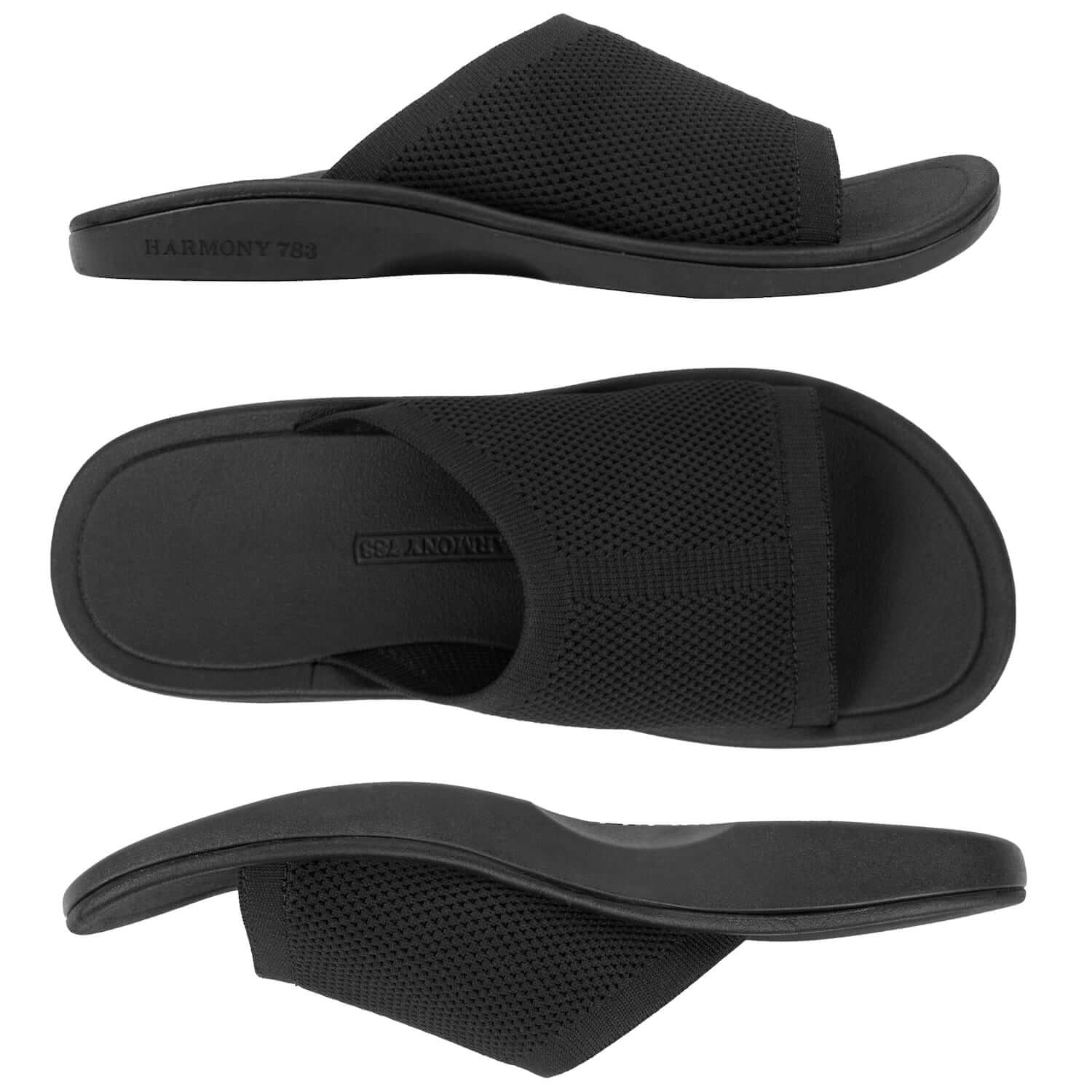 Harmony 783 sophie slide knit black sandal
conductive grounding and earthing footbed
multiview Angle