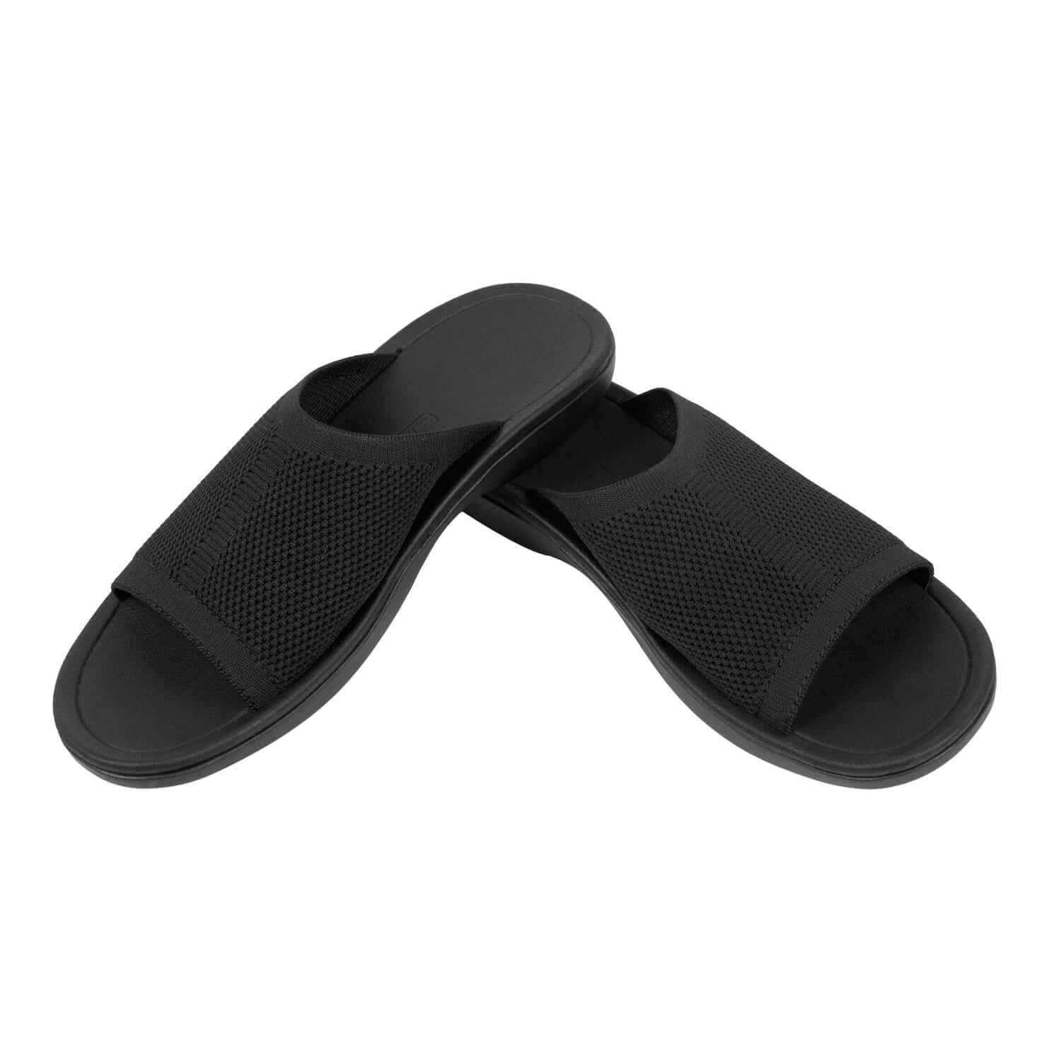 Harmony 783 sophie slide knit black sandal
conductive grounding and earthing footbed
stacked Angle