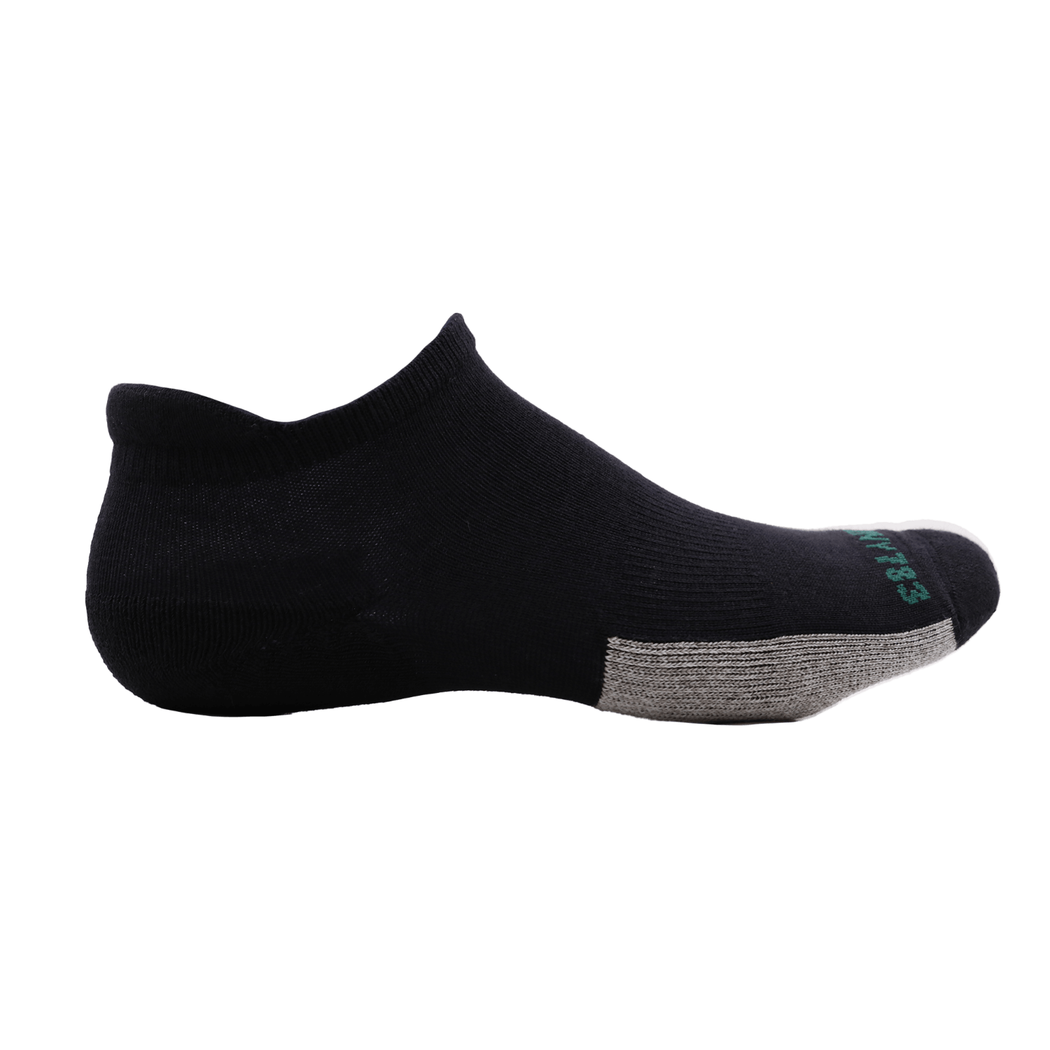 Harmony 783 Low Cut Grounding Socks Black Organic Cotton with Silver Stitching
Outside angle