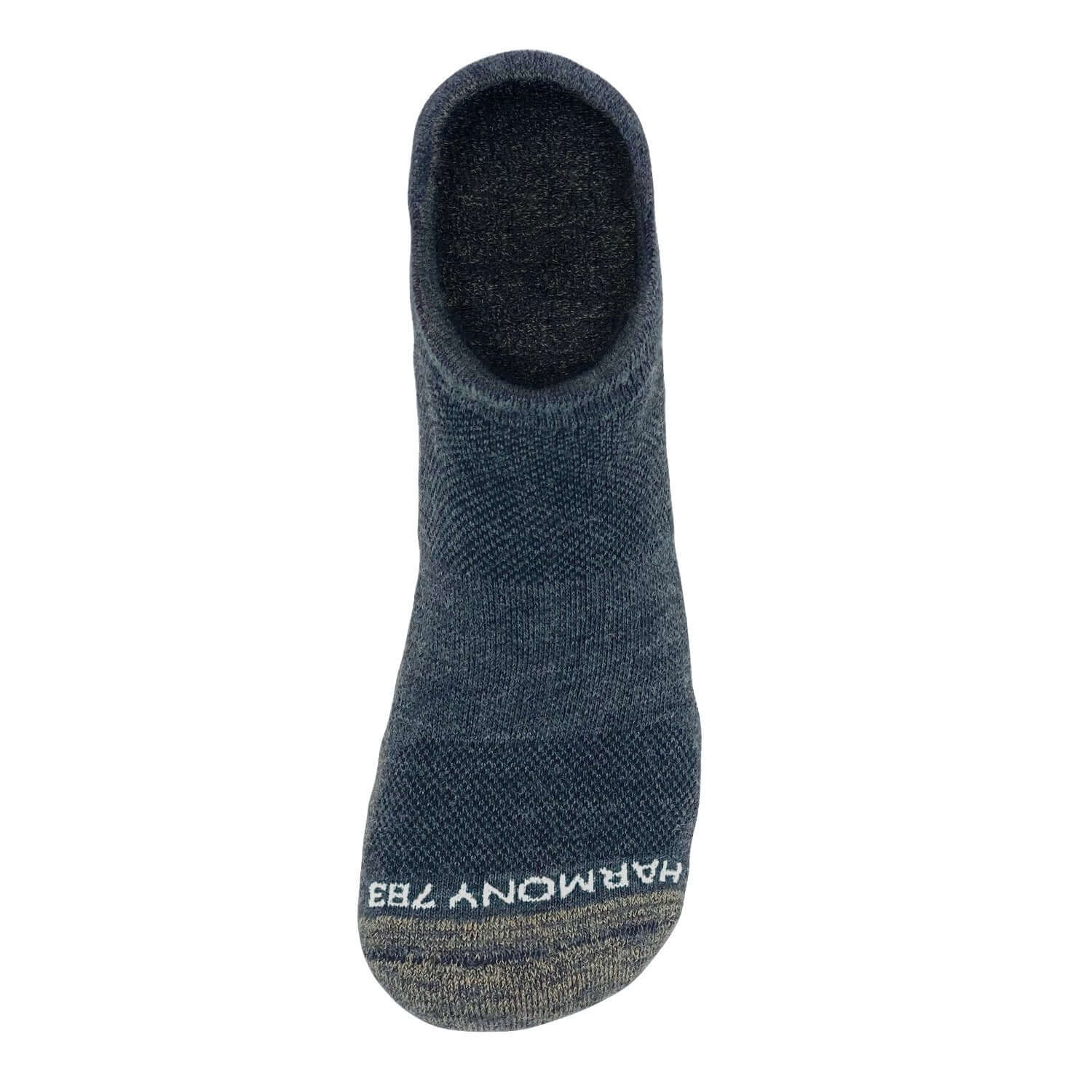 Harmony 783 Low Cut Grey Grounding Socks Merino Wool with Silver Stitching
Overhead View
