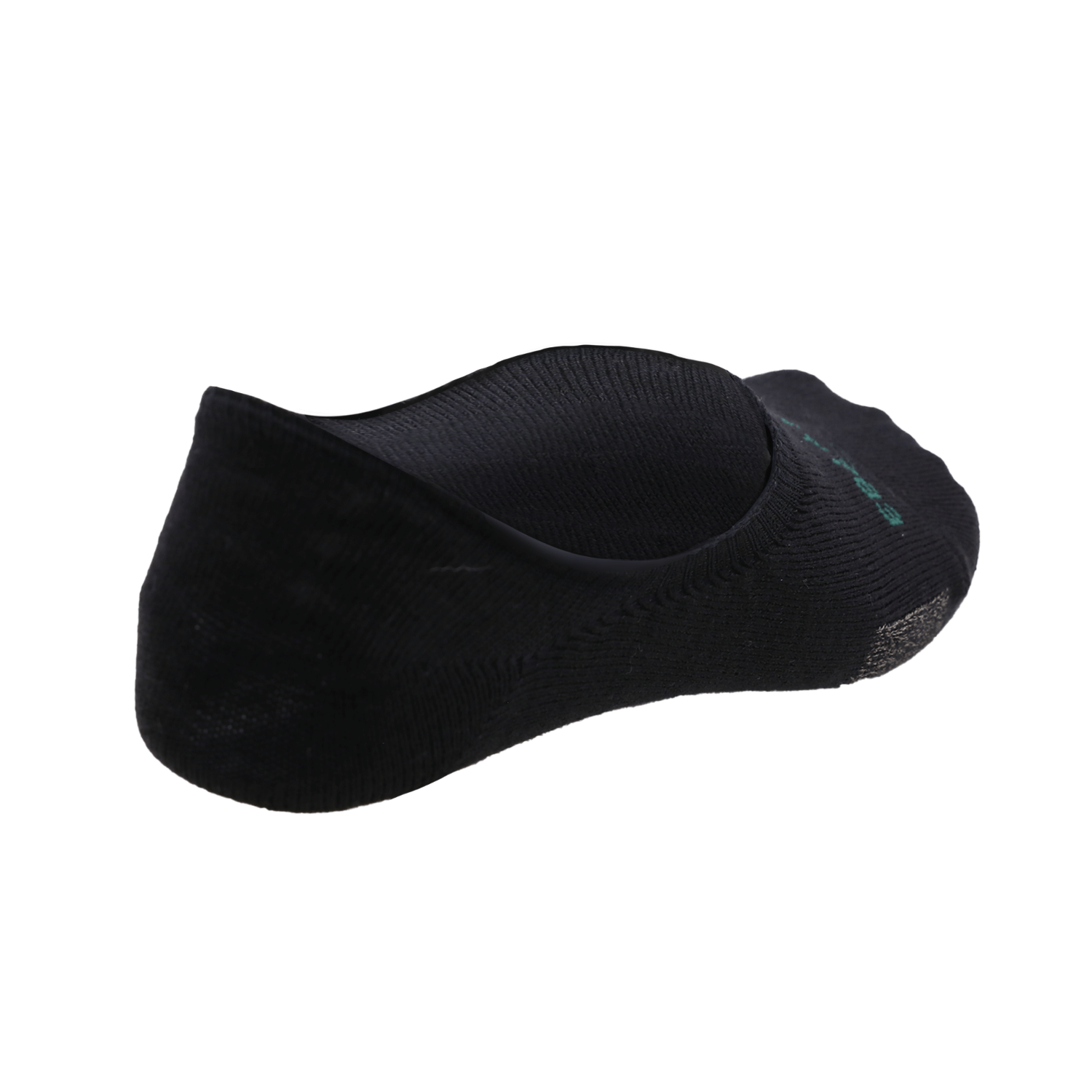 Harmony 783 No Show Black Grounding Socks Organic Cotton with Silver Threads
Heel View