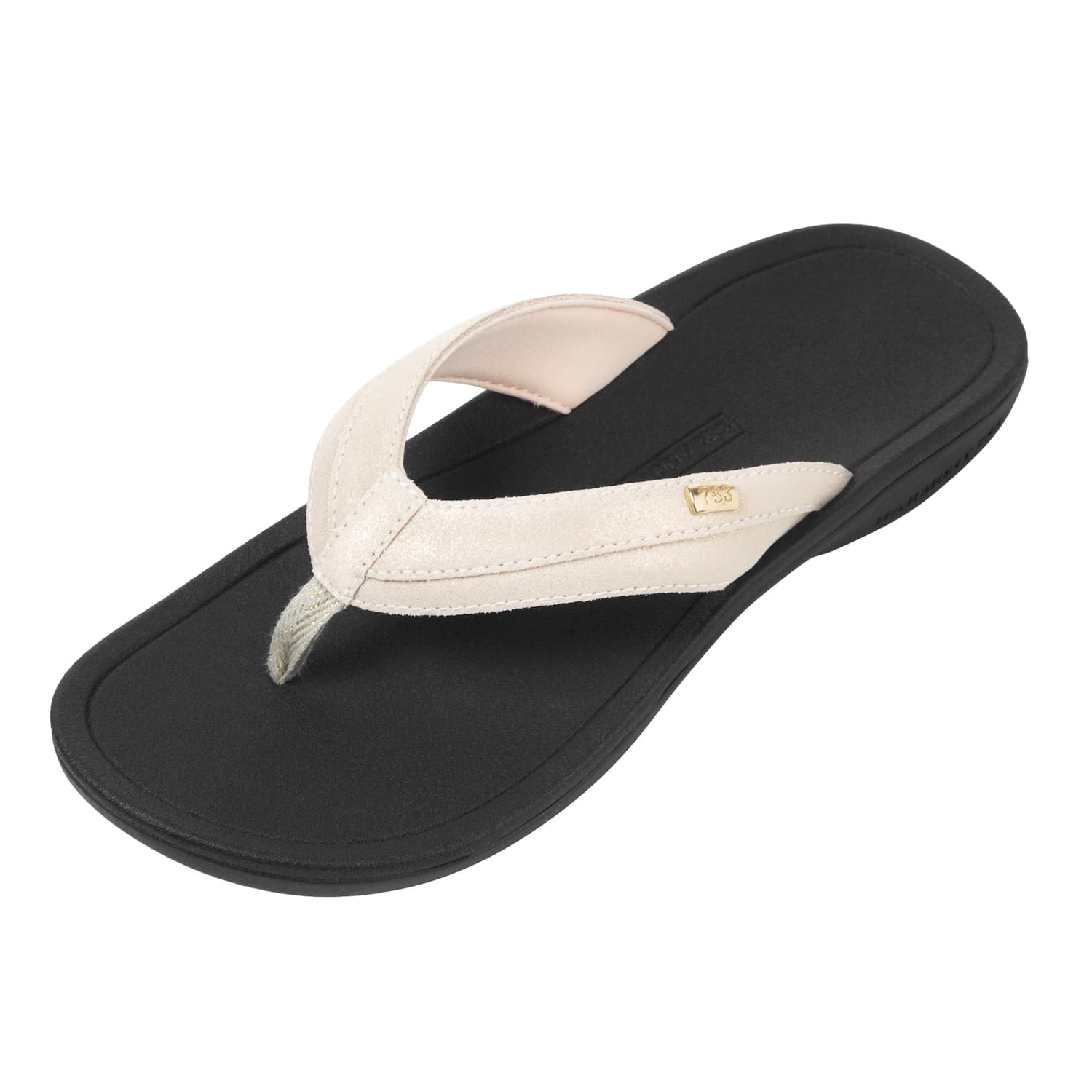 Harmony 783 Stella Womens Grounding Conductive Earthing Sandal in Gold cream Shimmer Suede Flip Flop
Hero