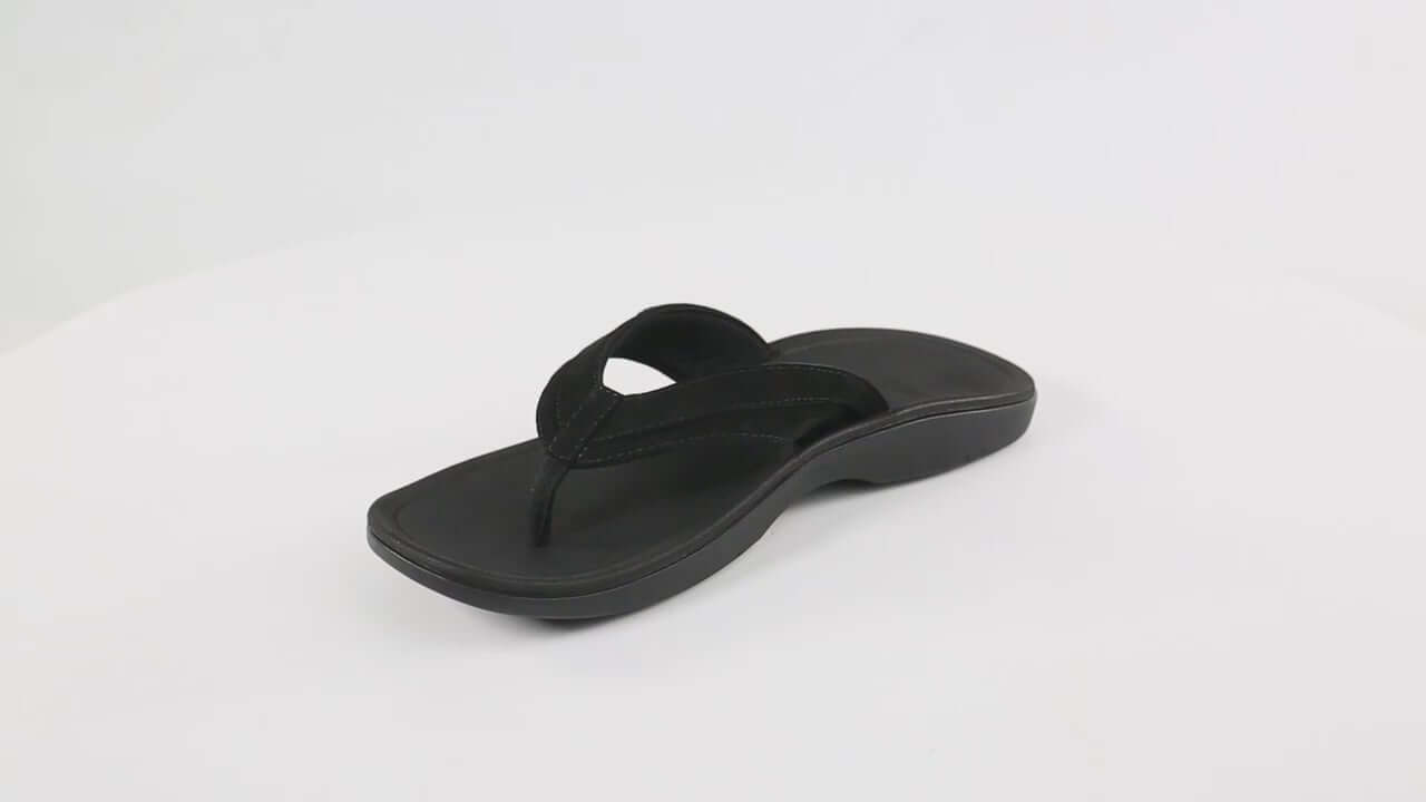 360 video Harmony 783 Men’s Grounding Conductive Earthing Sandal in Cameron Black Nubuck Flip Flop