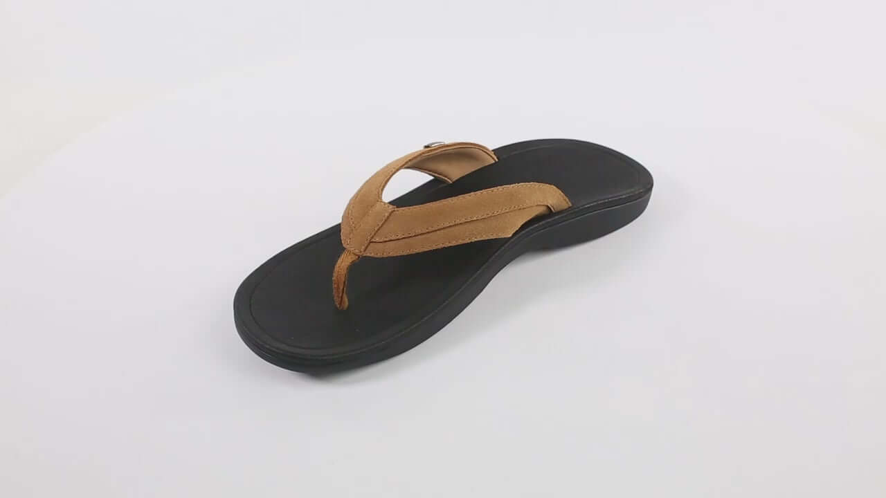 360 video Harmony 783 Men’s Grounding Conductive Earthing Sanda Cameron in Chestnut Nubuck Flip Flop