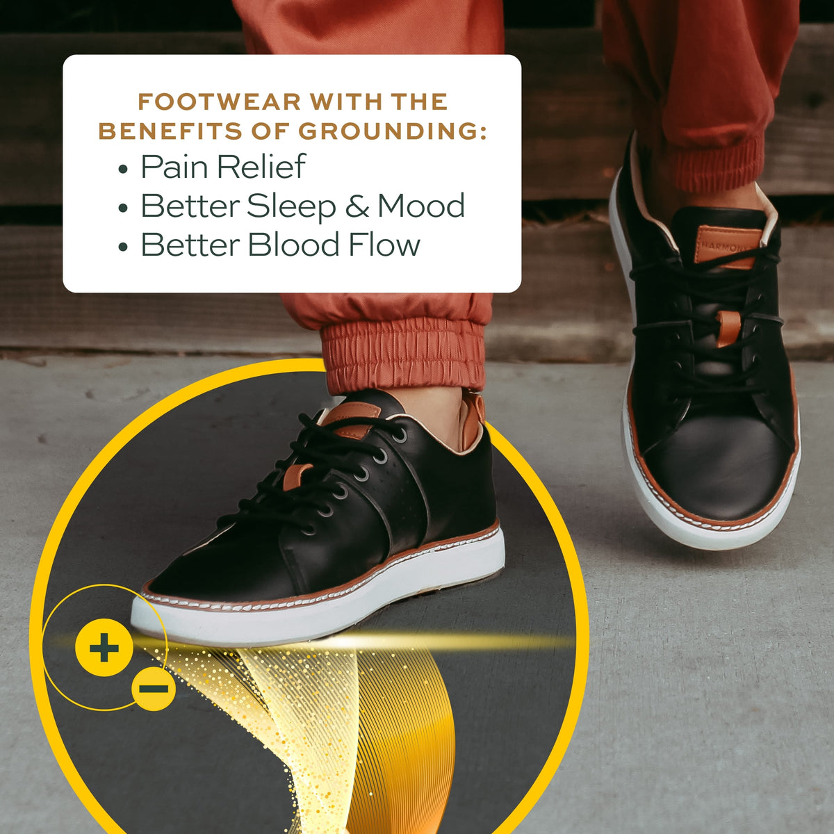 Grounding footwear benefits — Pain Relief, Better Sleep & Mood, Better Blood Flow