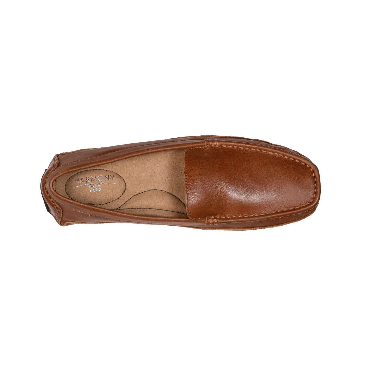 Top view of men's brown leather grounding driver
