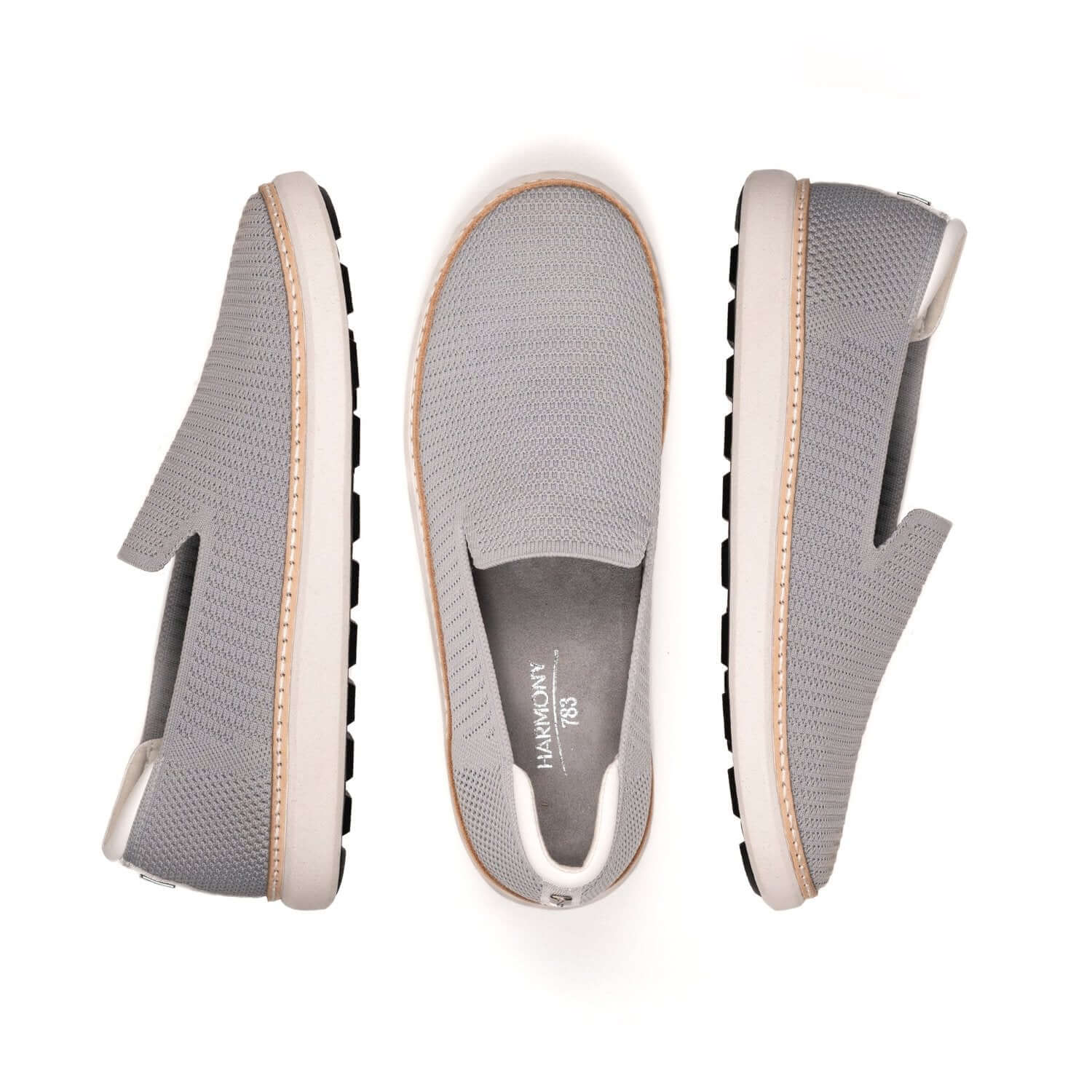 Multi-view of Grey bamboo grounding slip on for men and women