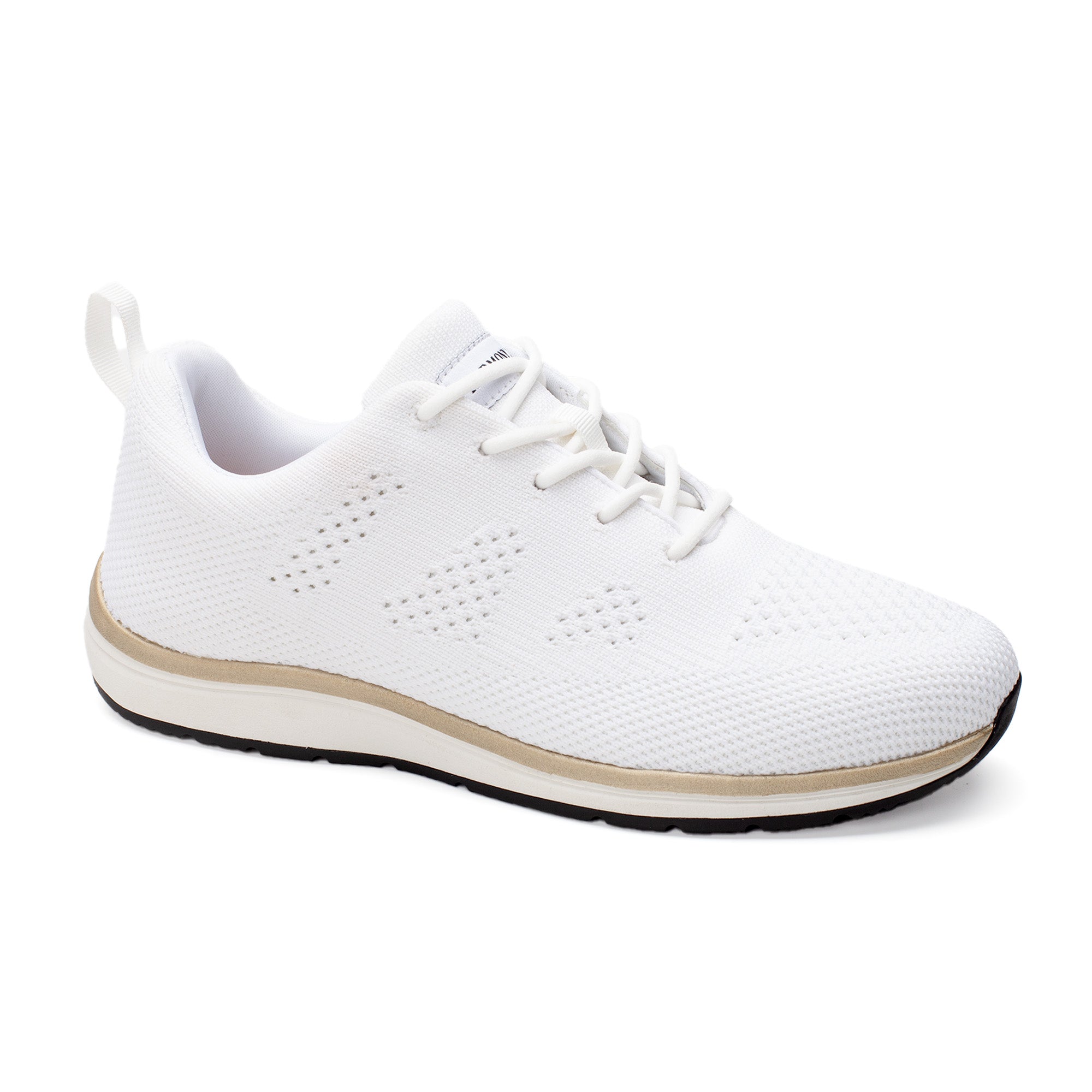 White and Gold Lace Up Recycled Plastic Grounding Shoe for Women