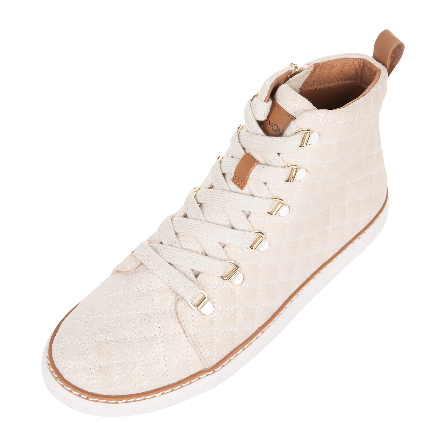 Melissa High-Top • Quilted Gold Crème Suede