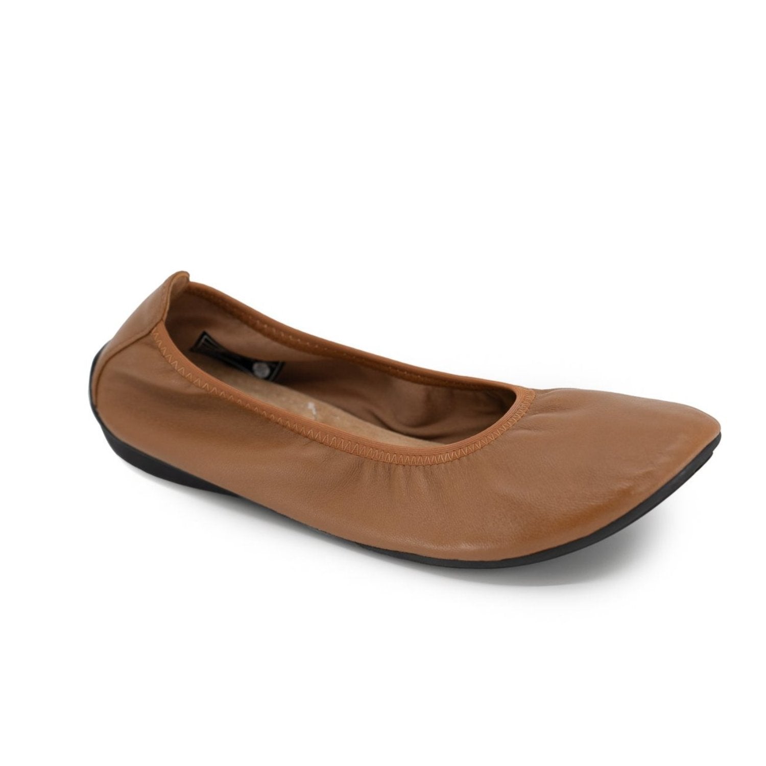 Cognac leather grounding ballet flat