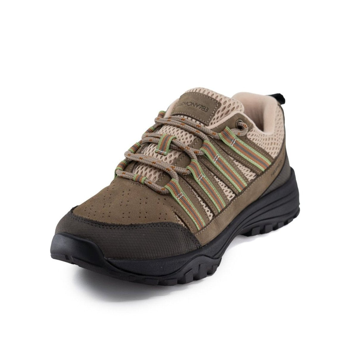 Grounding Trail Shoe Khaki and Creme with cognac speckled laces
