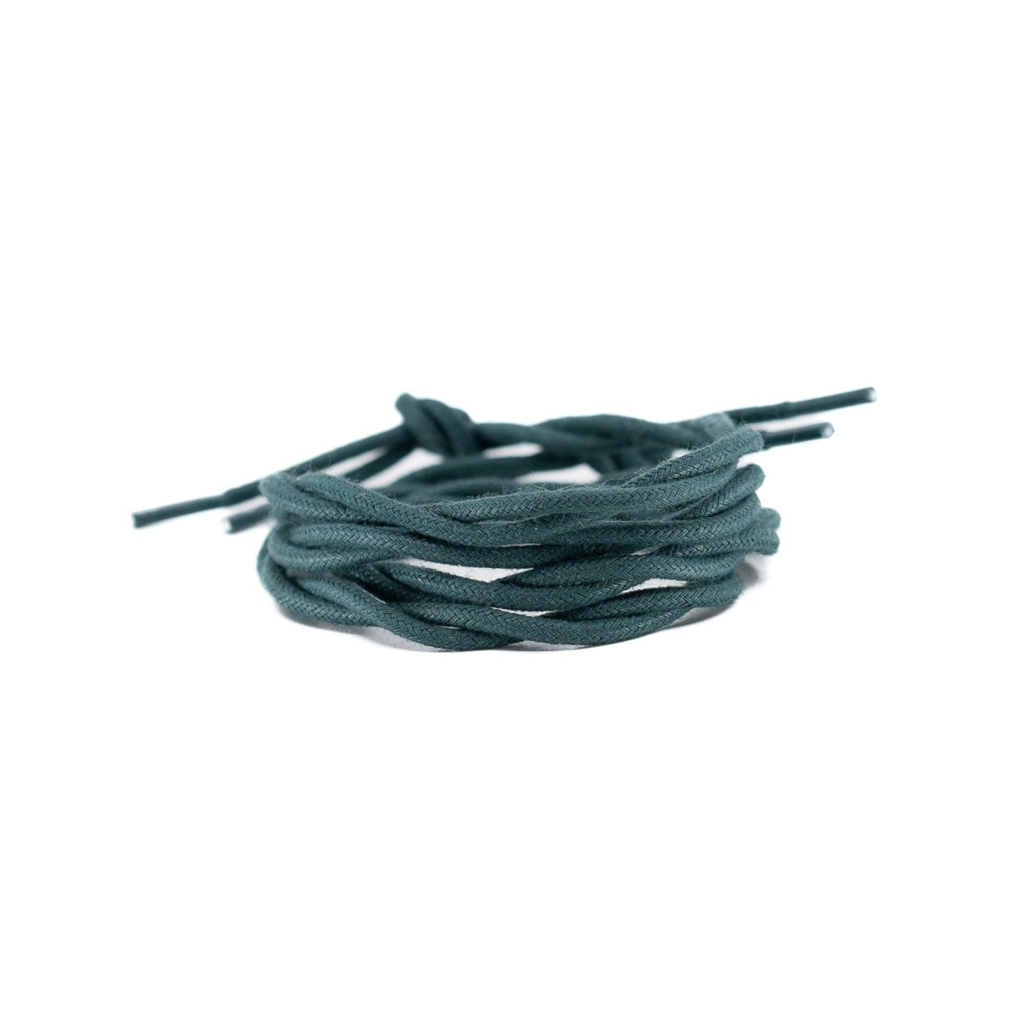 Evergreen green cotton shoelaces