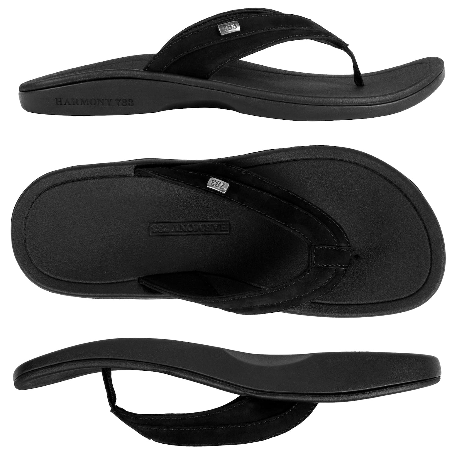 Harmony 783 Cameron Men’s Grounding Conductive Earthing Sandal Cameron Black Nubuck Flip Flop Multiview