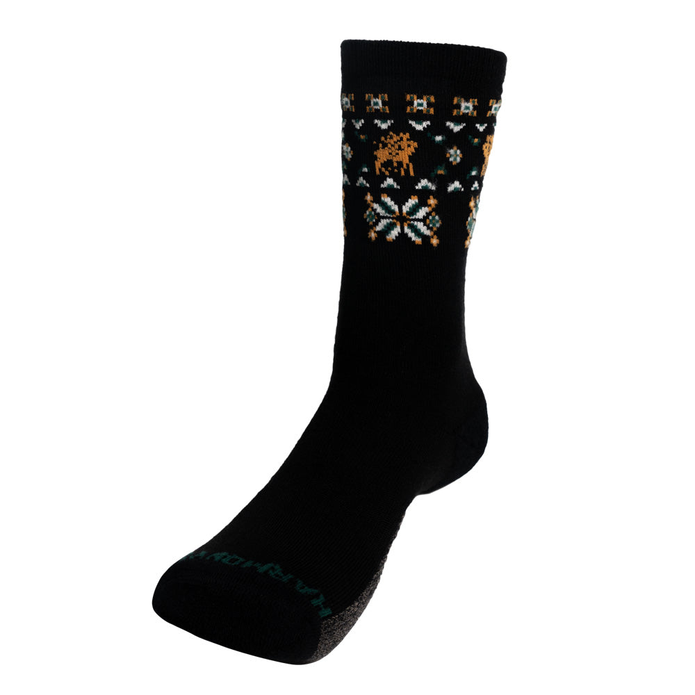 festive merino wool grounding crew socks - Hero