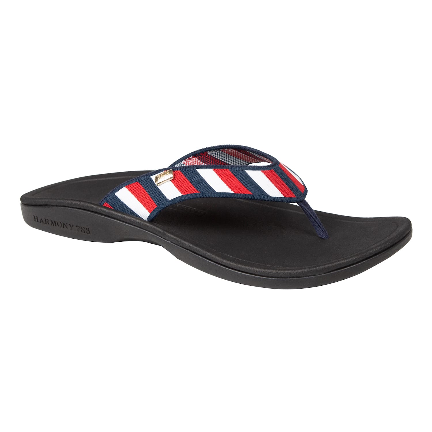 Red white and blue flip flops on sale