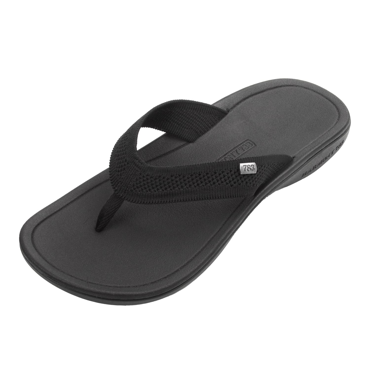 Harmony 783 Tatum knit Flip Flop and sandal 
black conductive grounding and earthing footbed
hero Angle