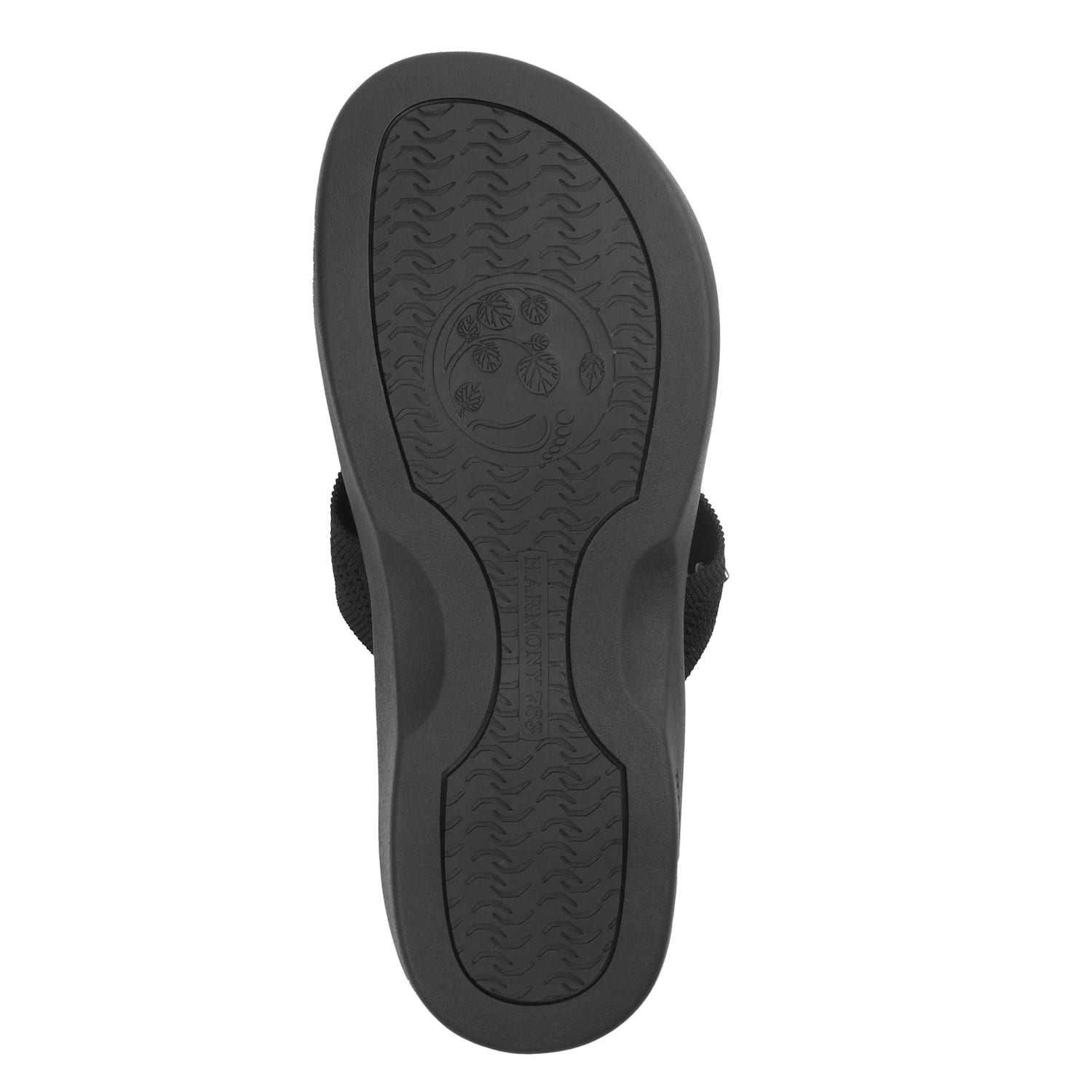 Harmony 783 Tatum knit Flip Flop and sandal 
black conductive grounding and earthing footbed
sole Angle