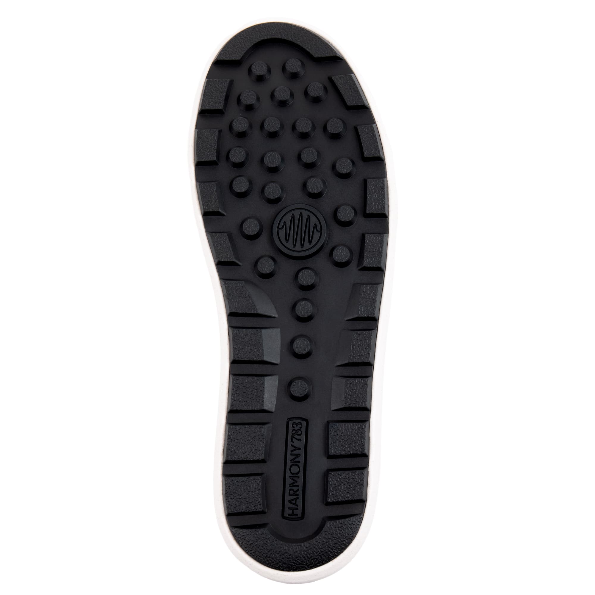 Outsole view of carbon infused rubber grounding walker sole