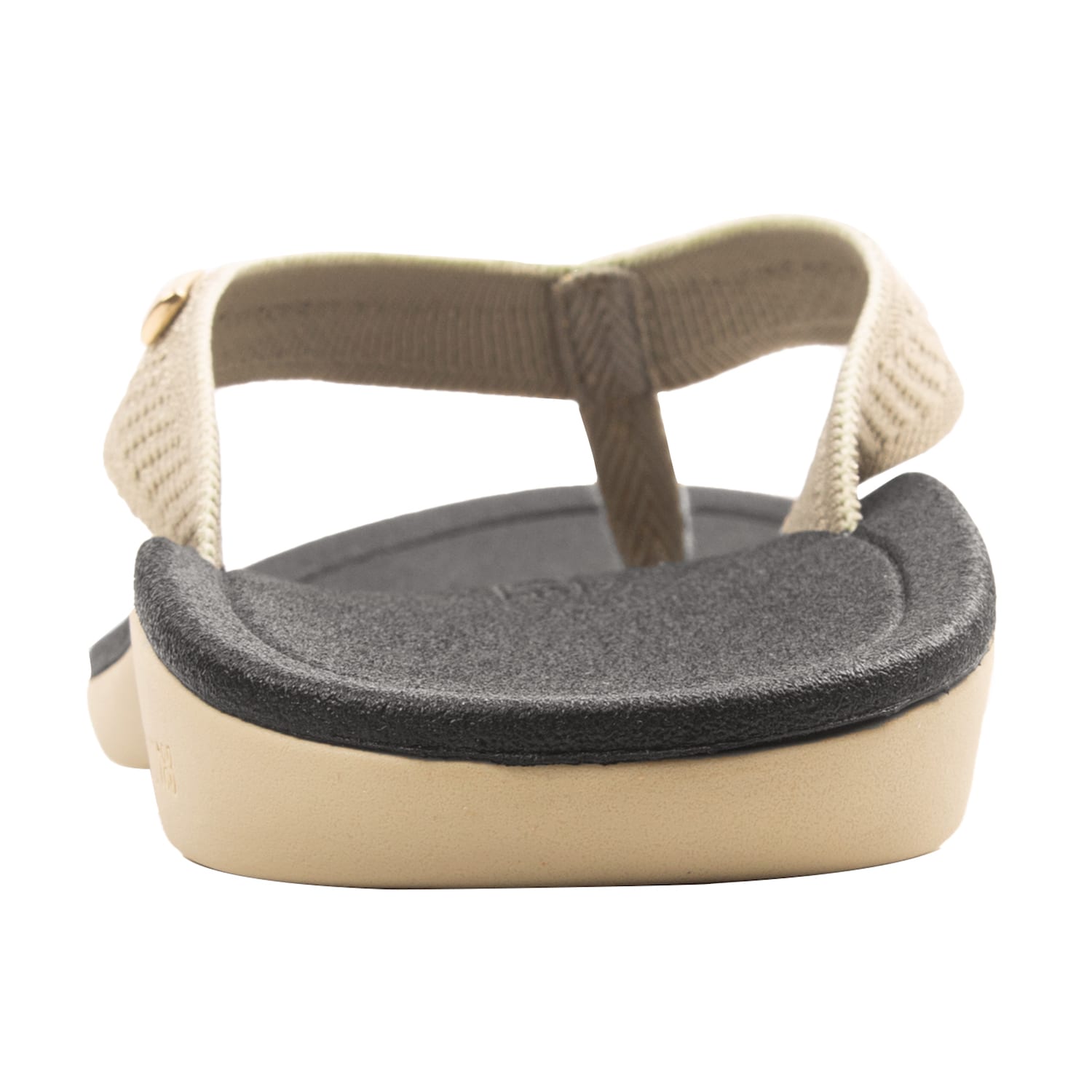 Harmony 783 Tatum platinum knit Flip Flop and sandal 
 conductive grounding and earthing footbed
heel Angle