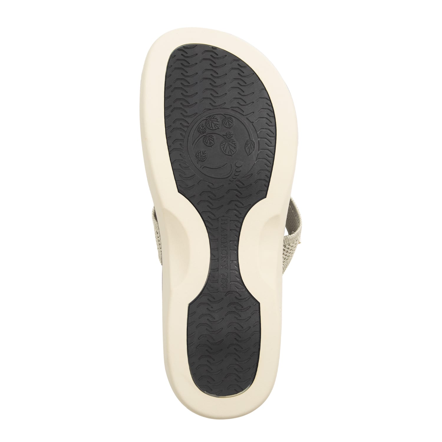 Harmony 783 Tatum platinum knit Flip Flop and sandal 
 conductive grounding and earthing footbed
sole Angle