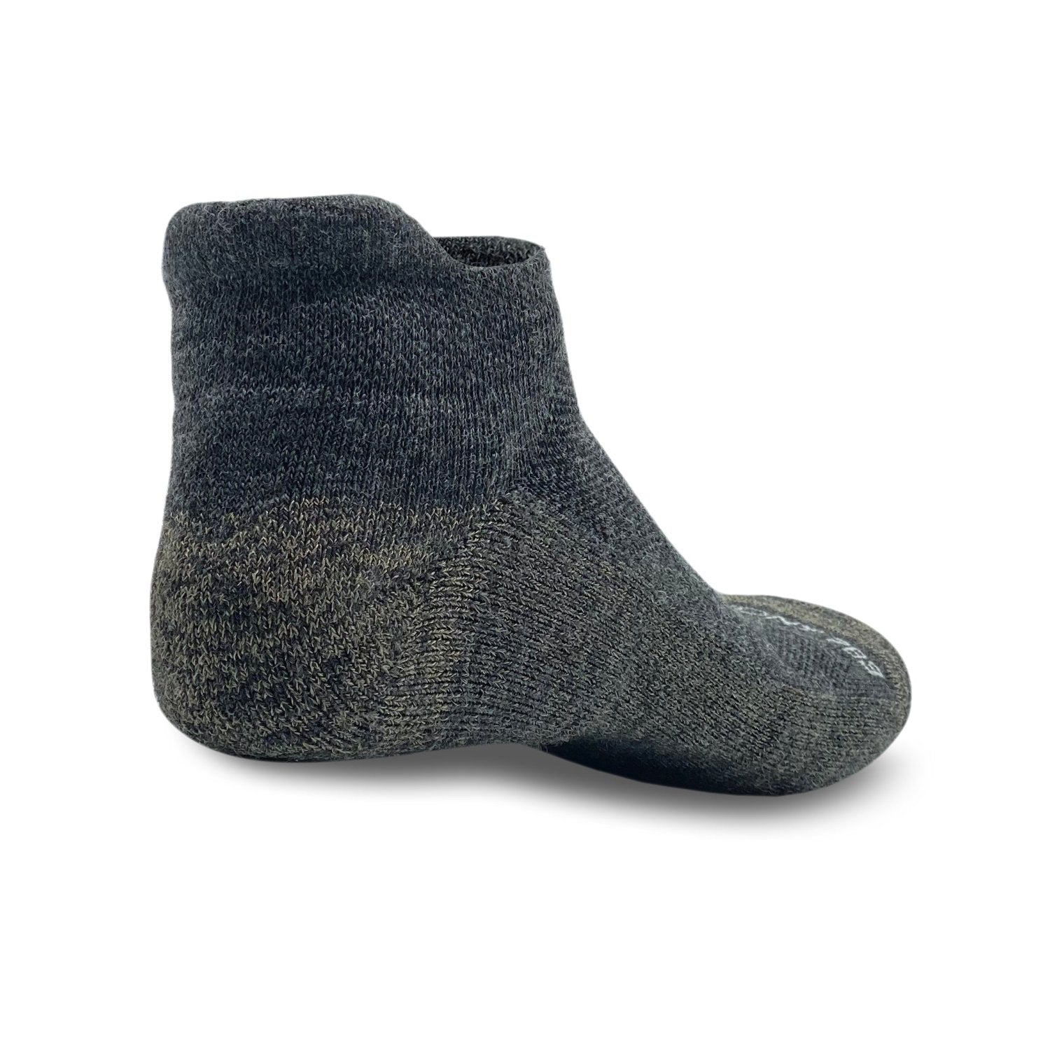 Harmony 783 Low Cut Grey  Grounding Socks Merino Wool with Silver Stitching
Heel angle