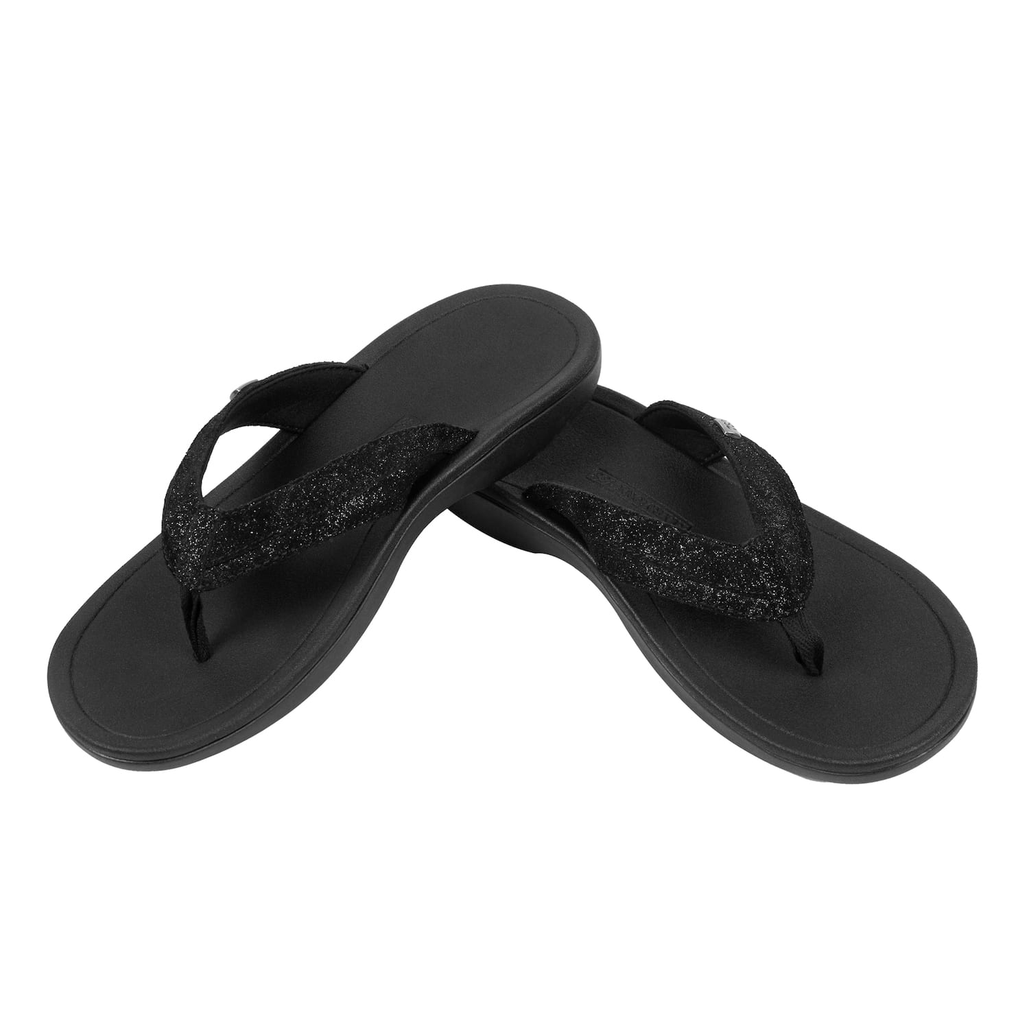 Black Suede Sandal Luxe Grounding Flip Flops by Harmony 783