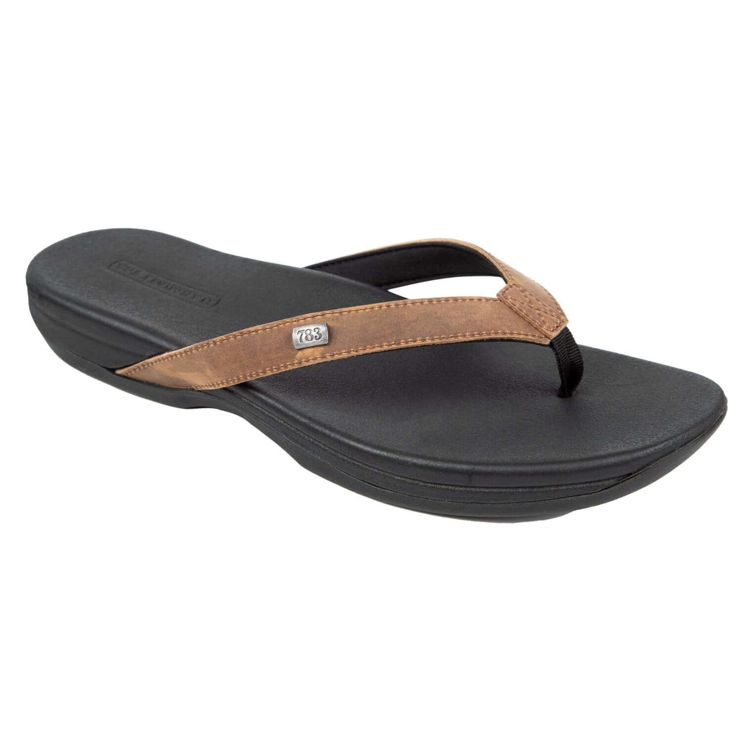 Brown Black Strap Flip Flops Airy Strap Sandals Brown-Black