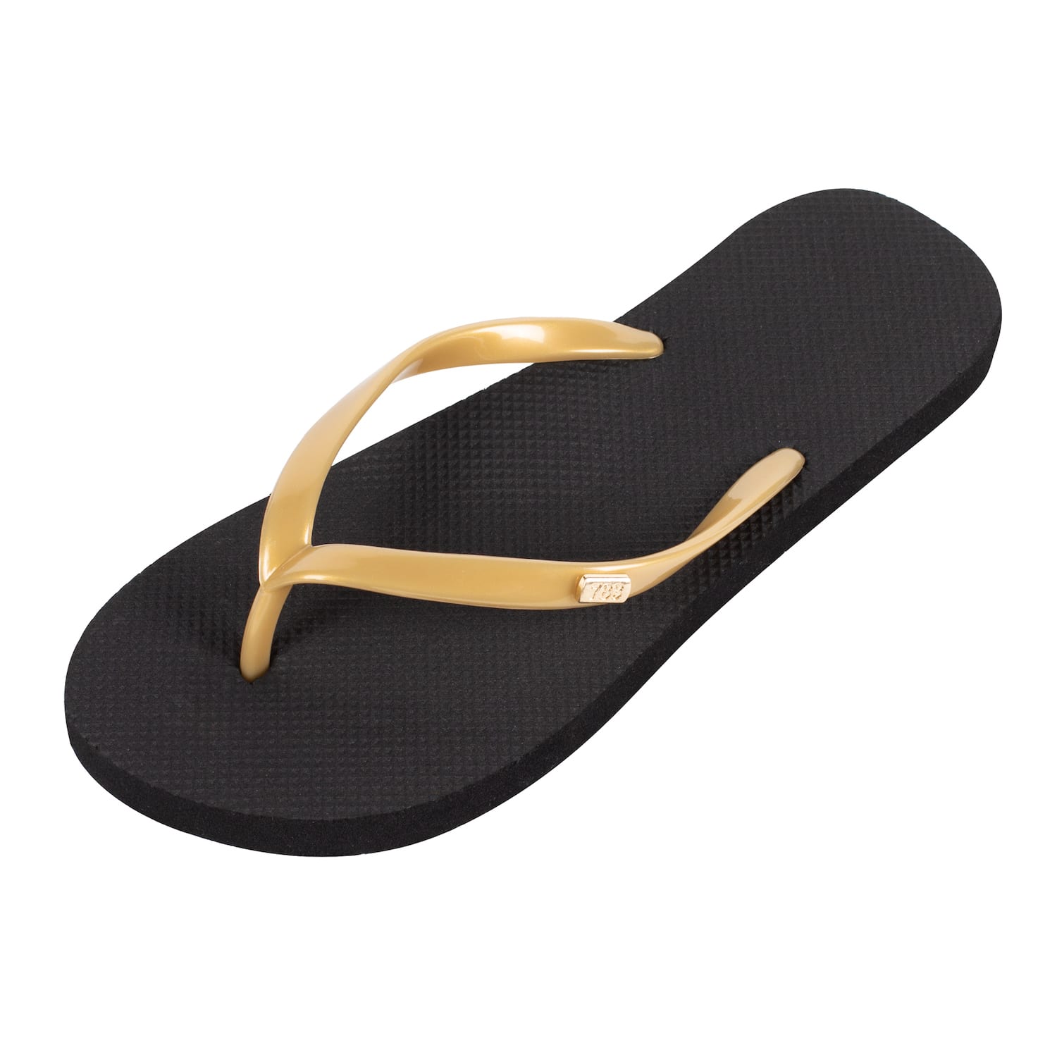 Black and gold flip flops womens online