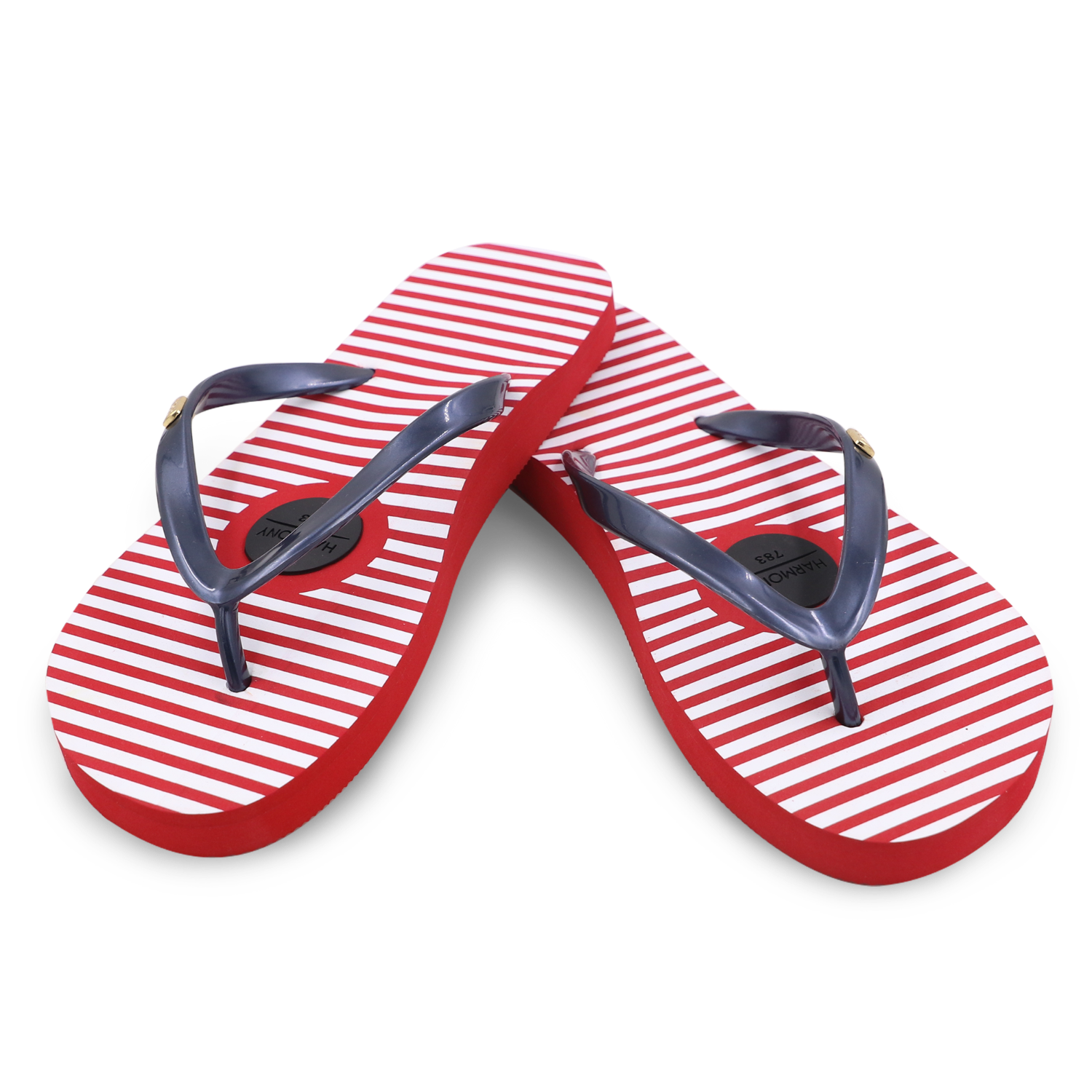 Women s Plug Flip Flop Red White Blue HARMONY783 W6