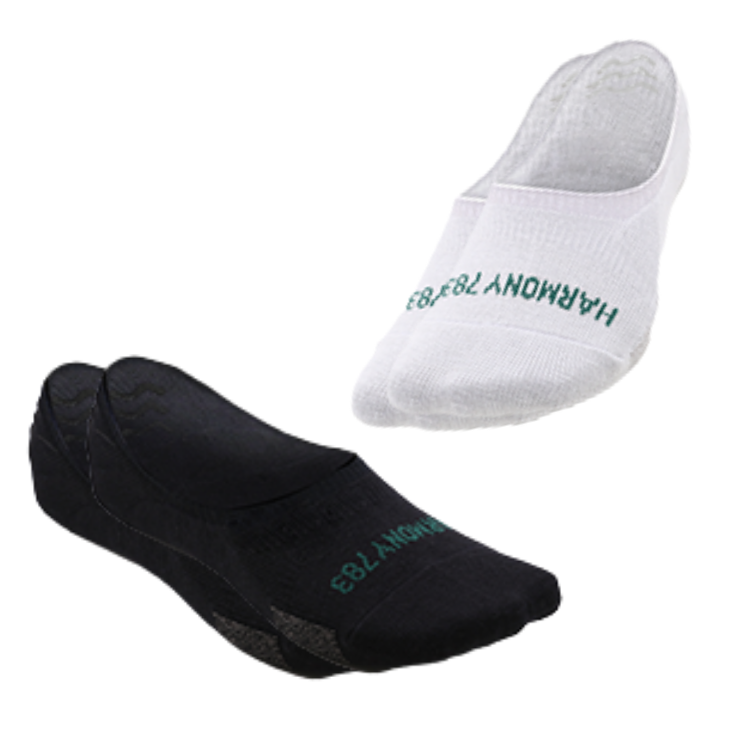 Slip-On No-Show Grounding Socks 2-Pack • Black & Grey Organic Cotton