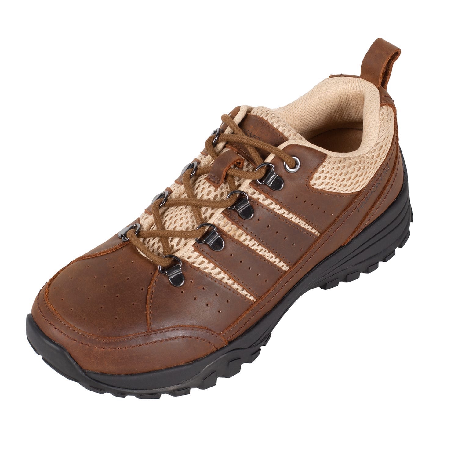 Brown Leather Trail Shoes For Grounded Hikes HARMONY 783