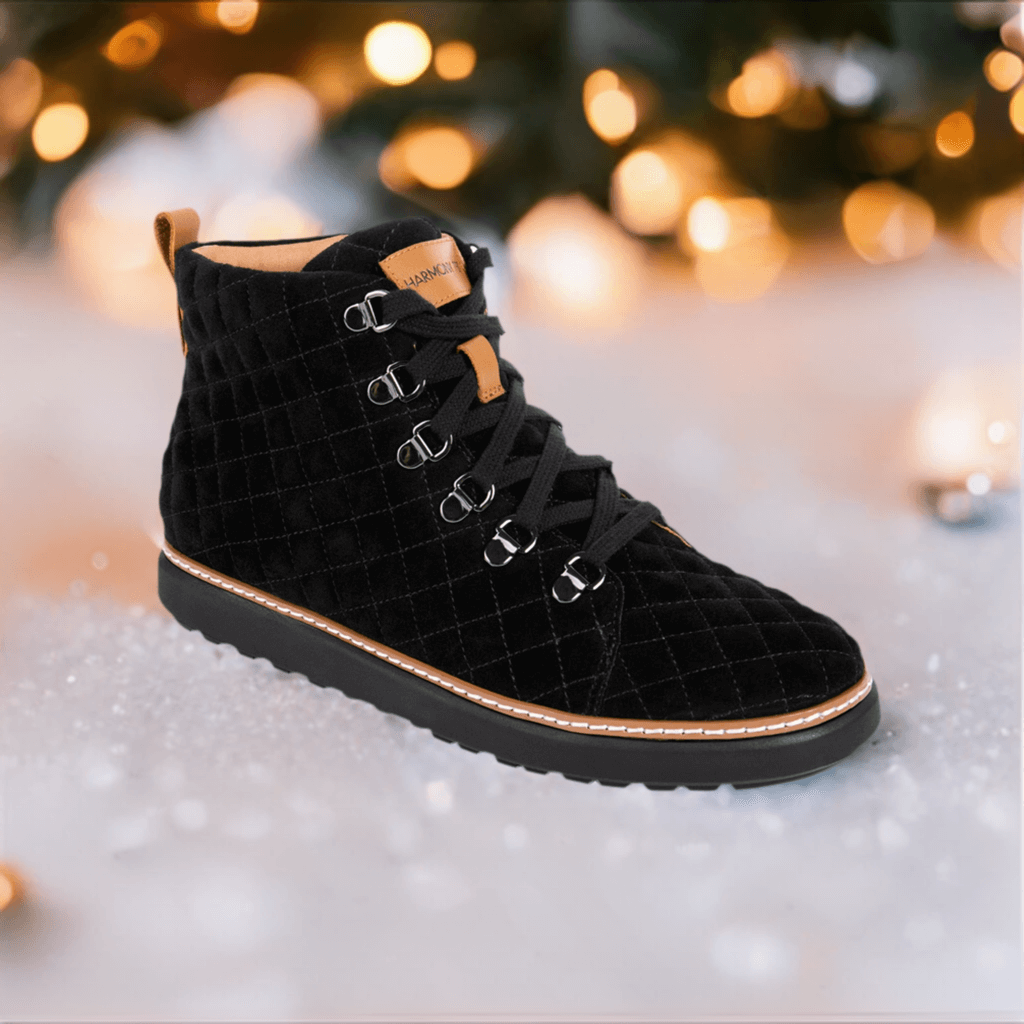 Melissa High Top Black Quilted Grounding Shoes Harmony 783