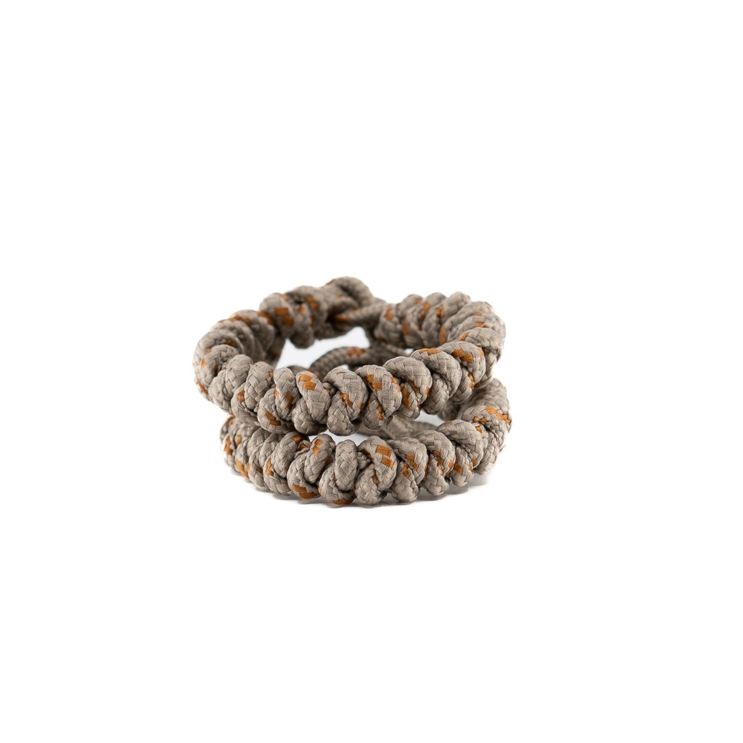 khaki and cognac nylon round shoelace braided