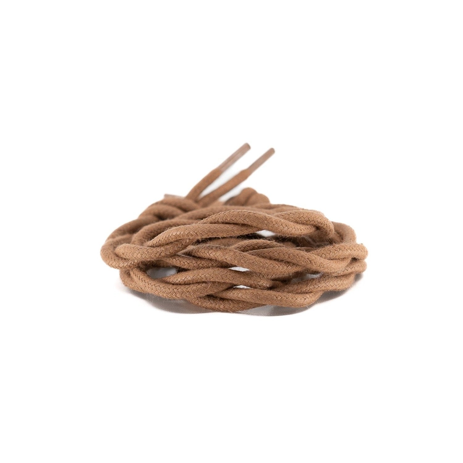 Brown round cotton shoelaces