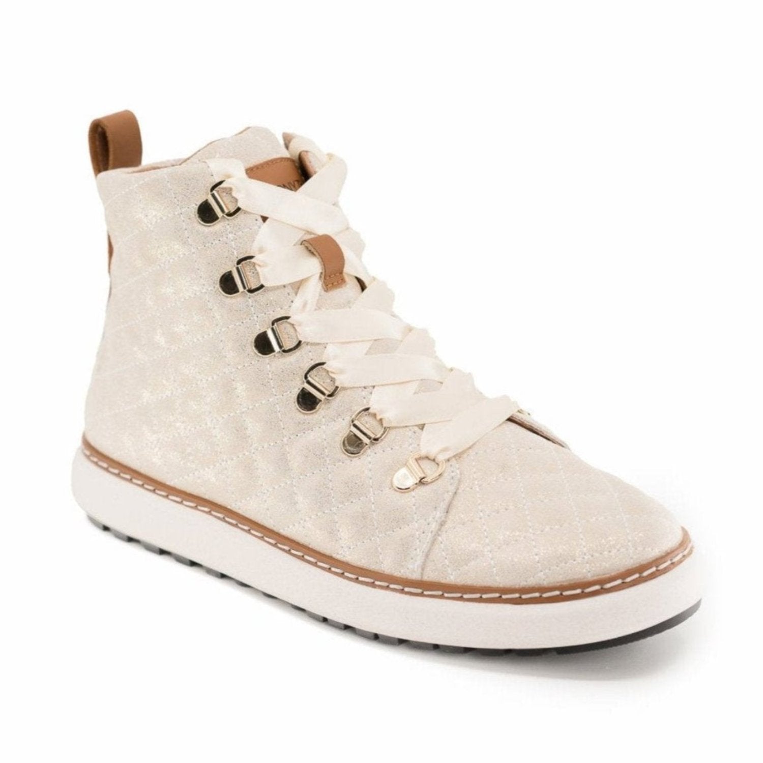 Category view Gold Creme Quilted Sparkly High Top for women grounding