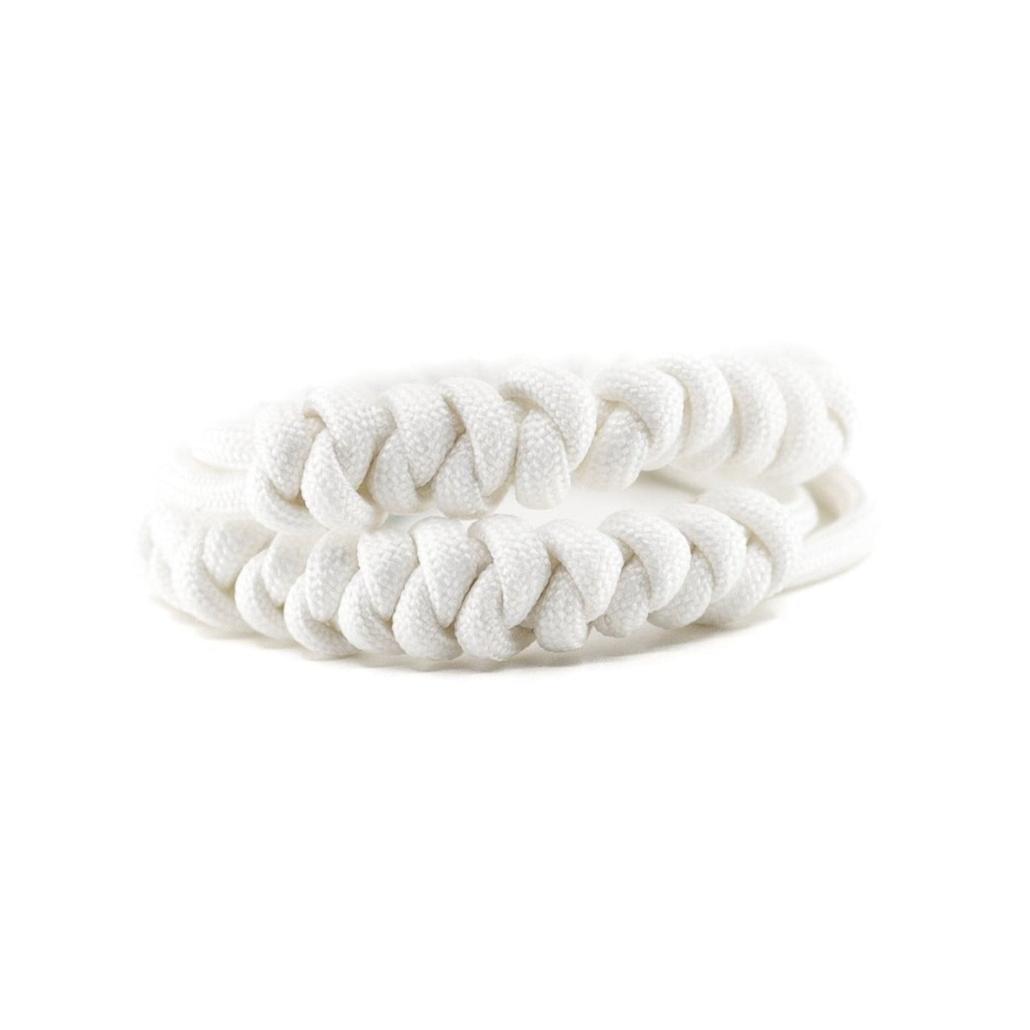 White nylon round shoelace braided