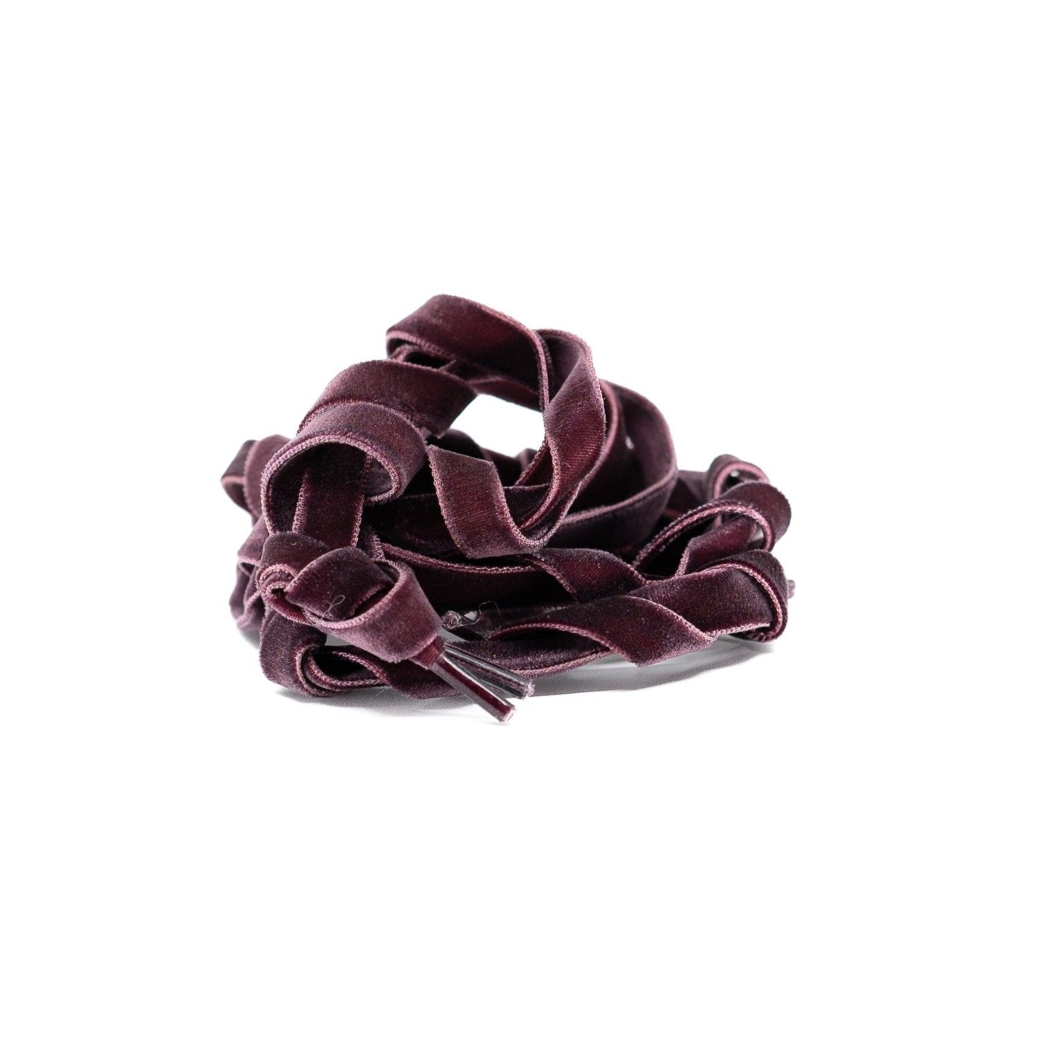 Cabernet deep red purple velvet shoelace