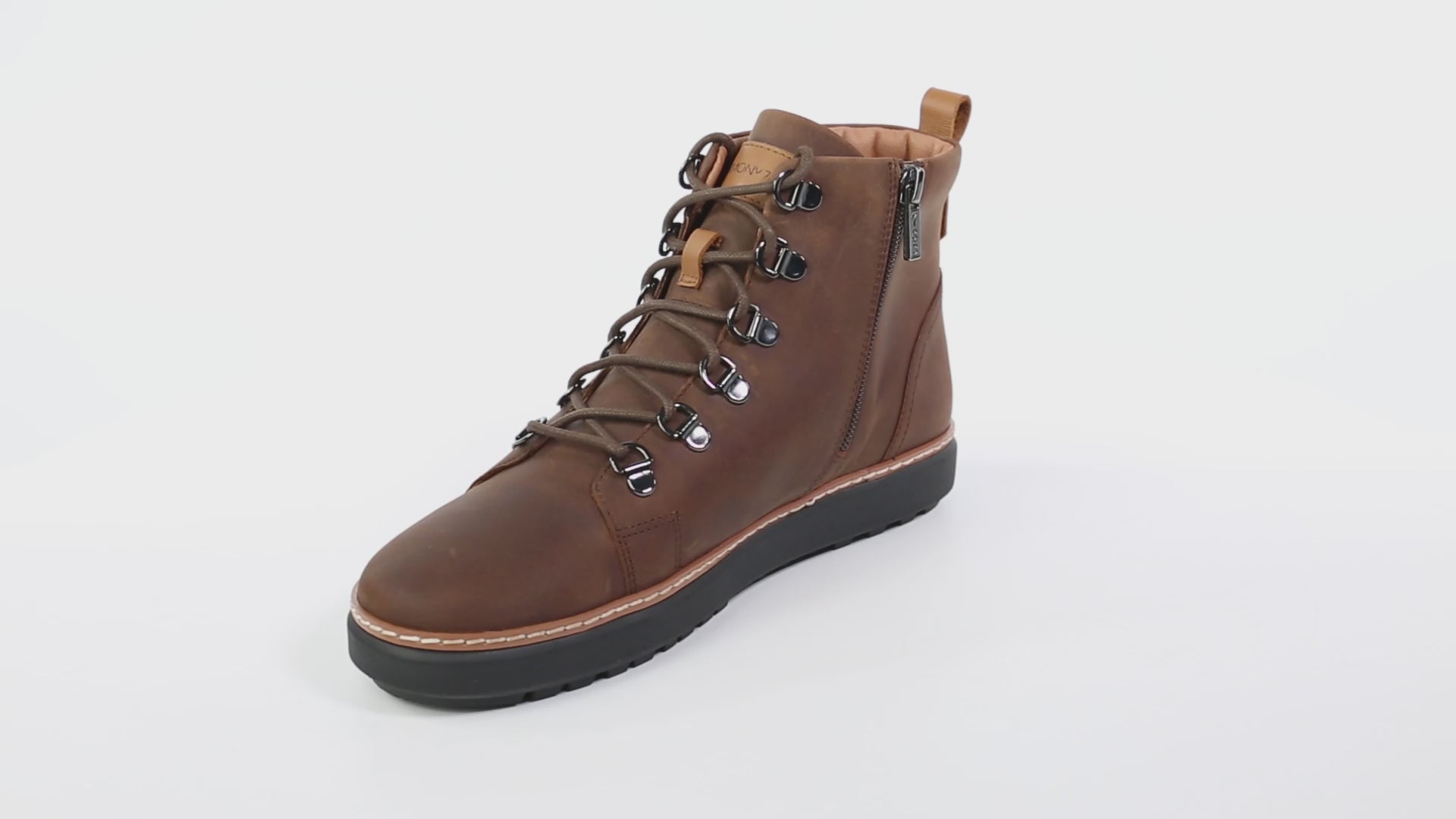 Brown Leather Walking Boots Charlie High Top HARMONY 783