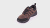 360 view video of Jesse Trail Shoe brown leather and black mesh for grounding