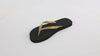 360 video of Harmony 783 black and gold conductive footbed flip flops