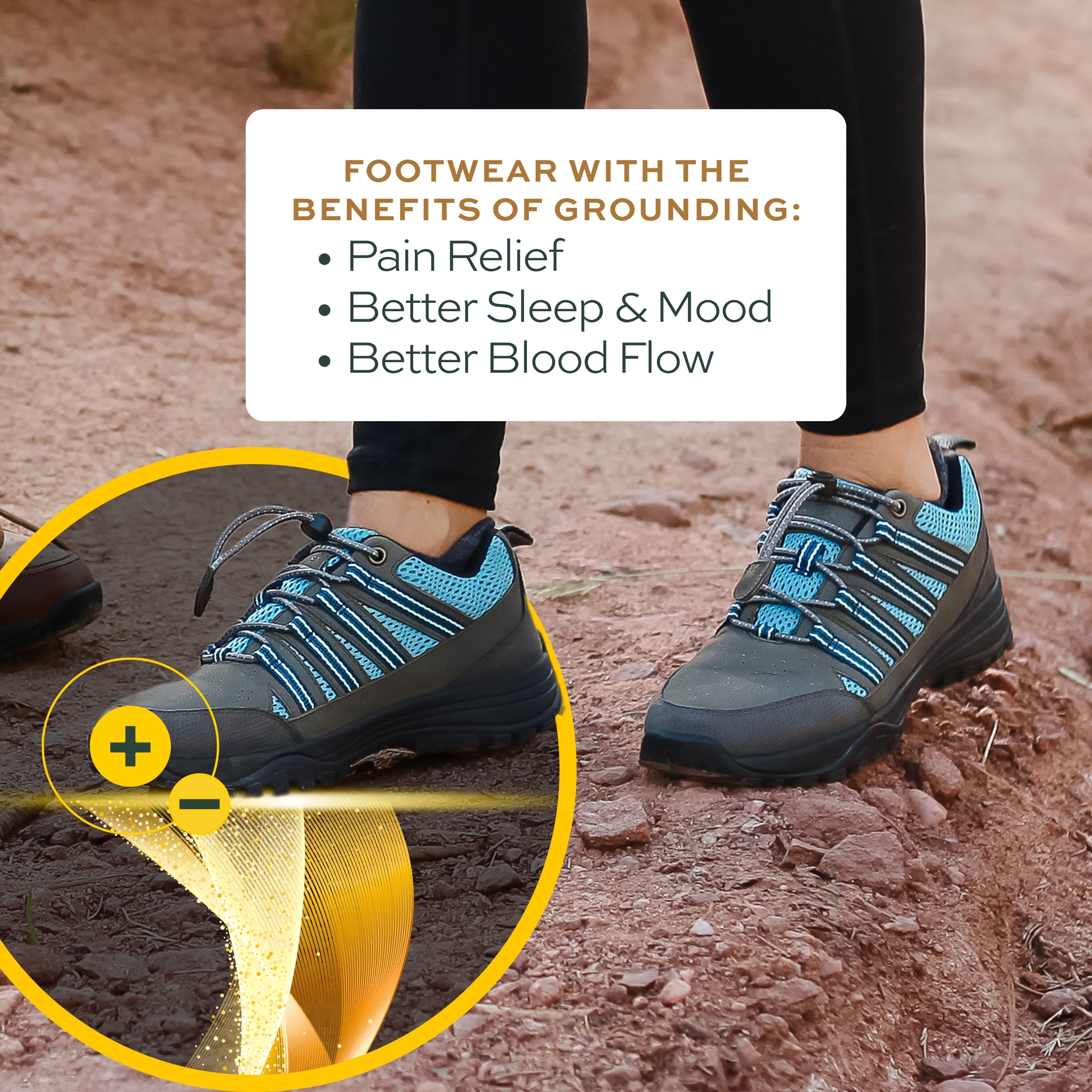 Grounding footwear benefits — Pain Relief, Better Sleep & Mood, Better Blood Flow