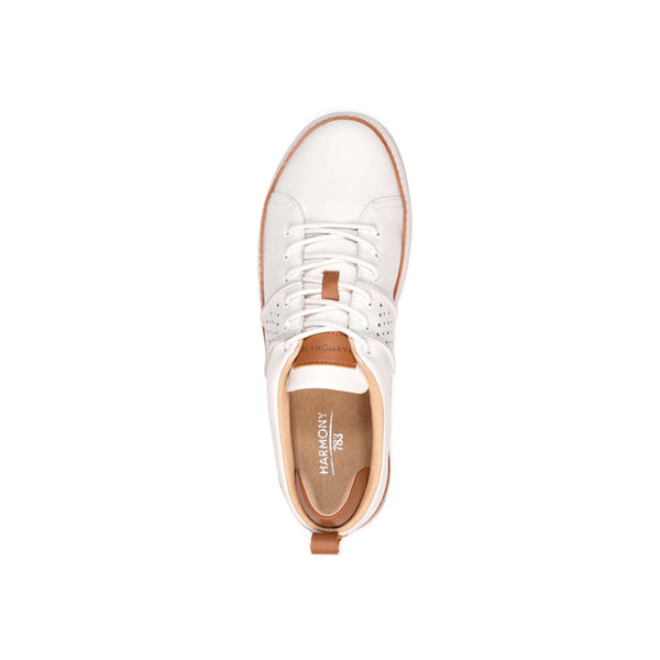 Tammy White Walking Shoe with Stitched Hearts